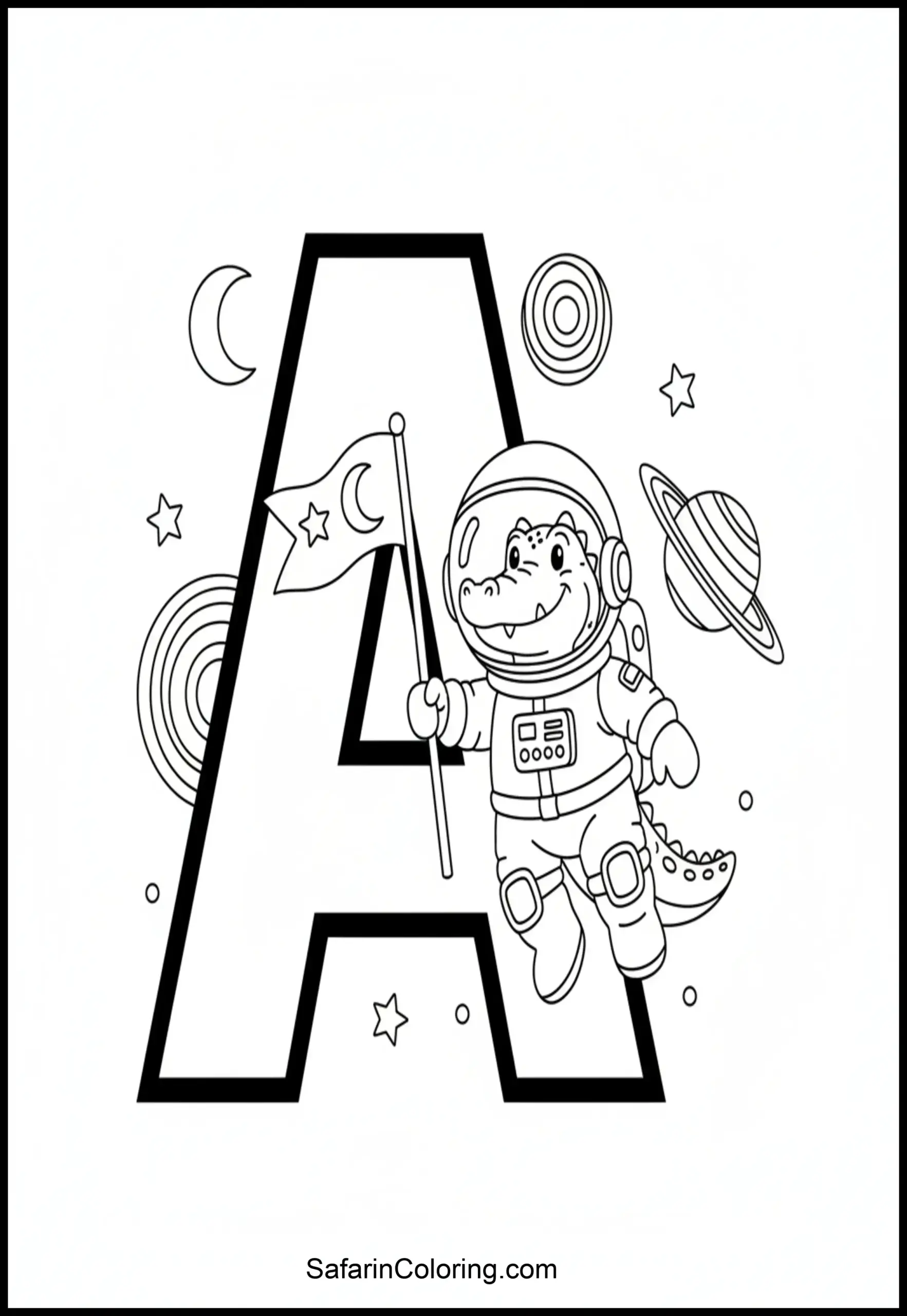 Letter A Alligator Astronaut Scaled