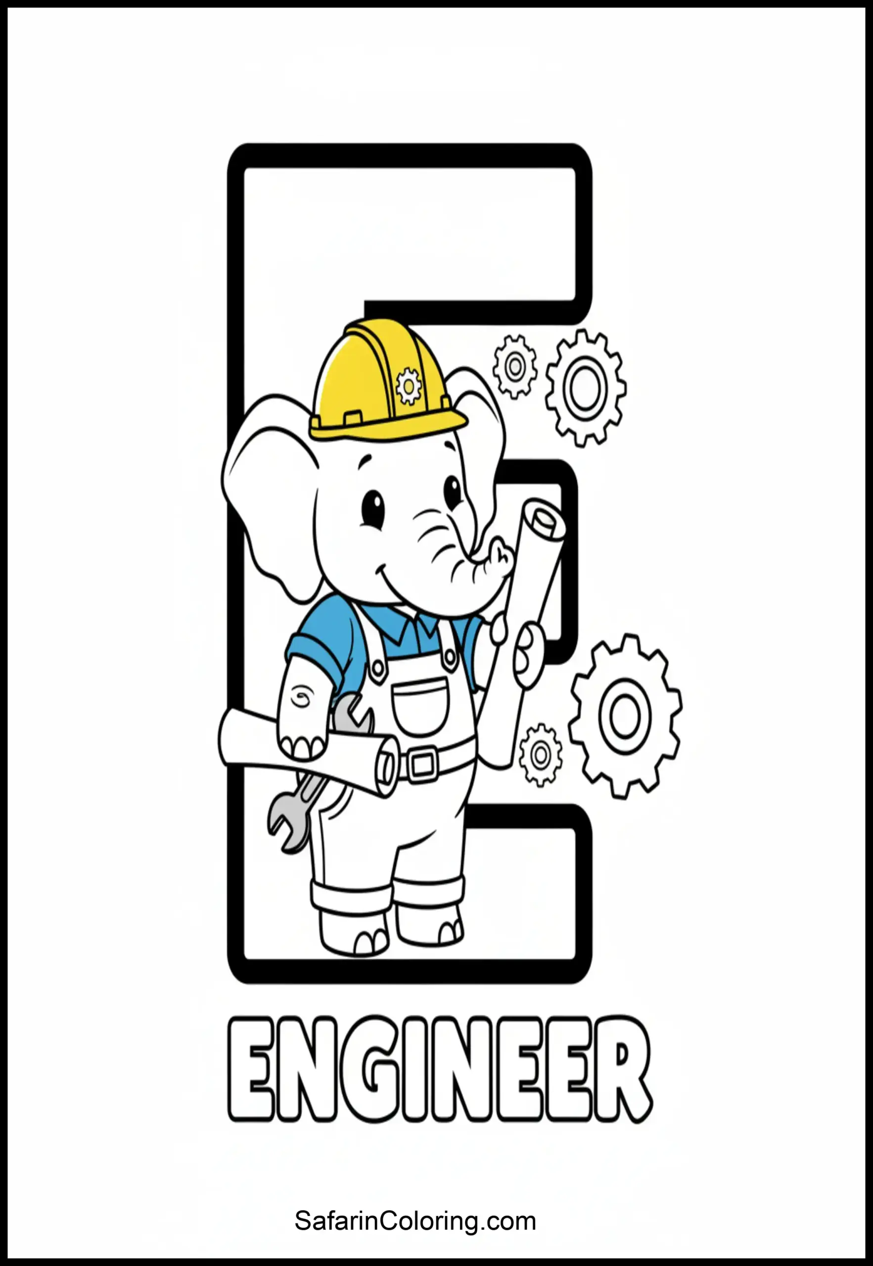 Letter E Elephant Engineer Scaled