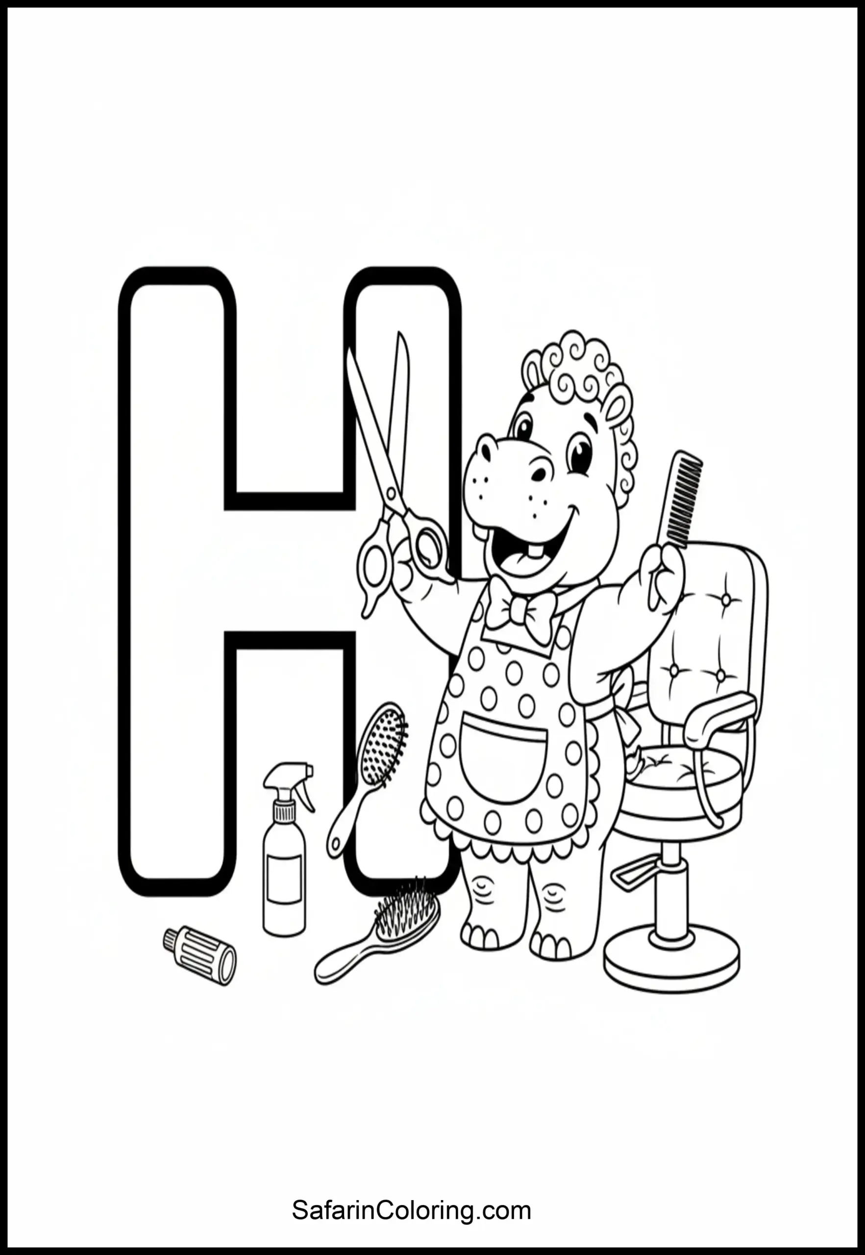 Letter H Hippo Hairdresser Scaled