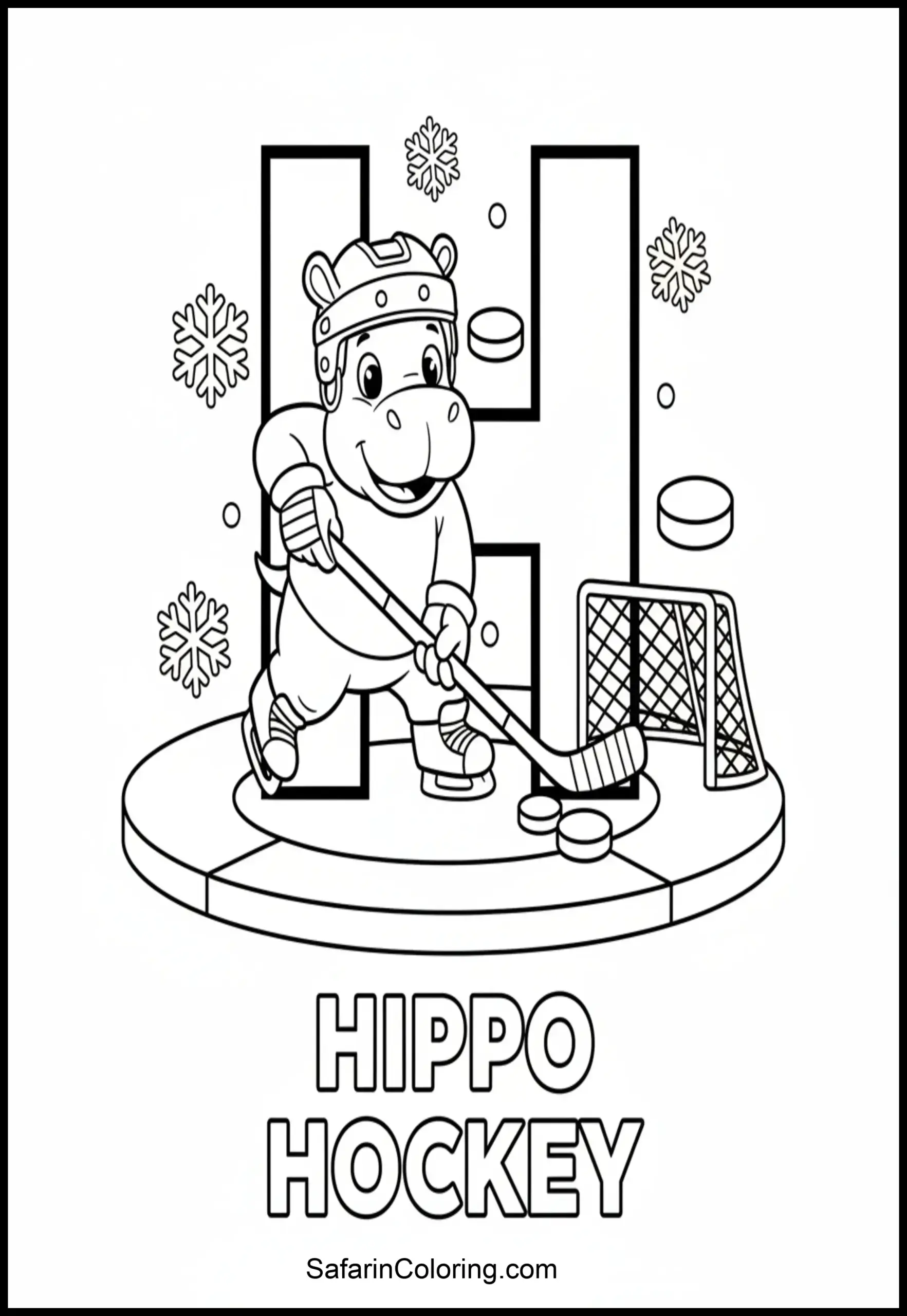 Letter H Hippo Hockey Scaled