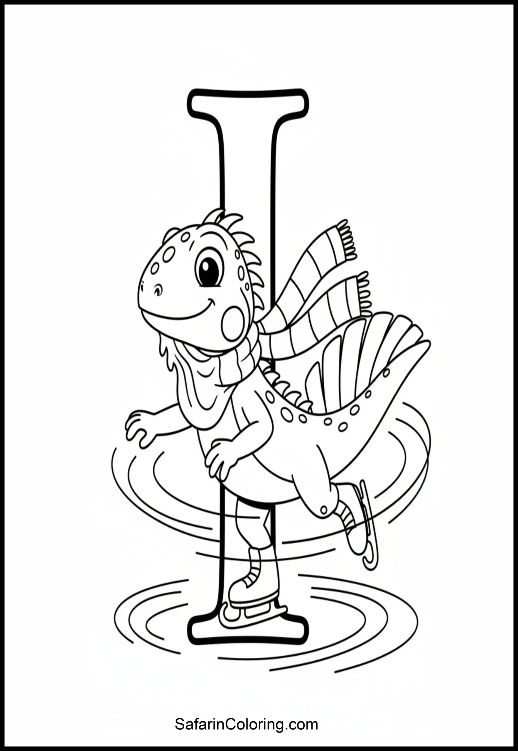 Letter I Iguana Iceskating Scaled