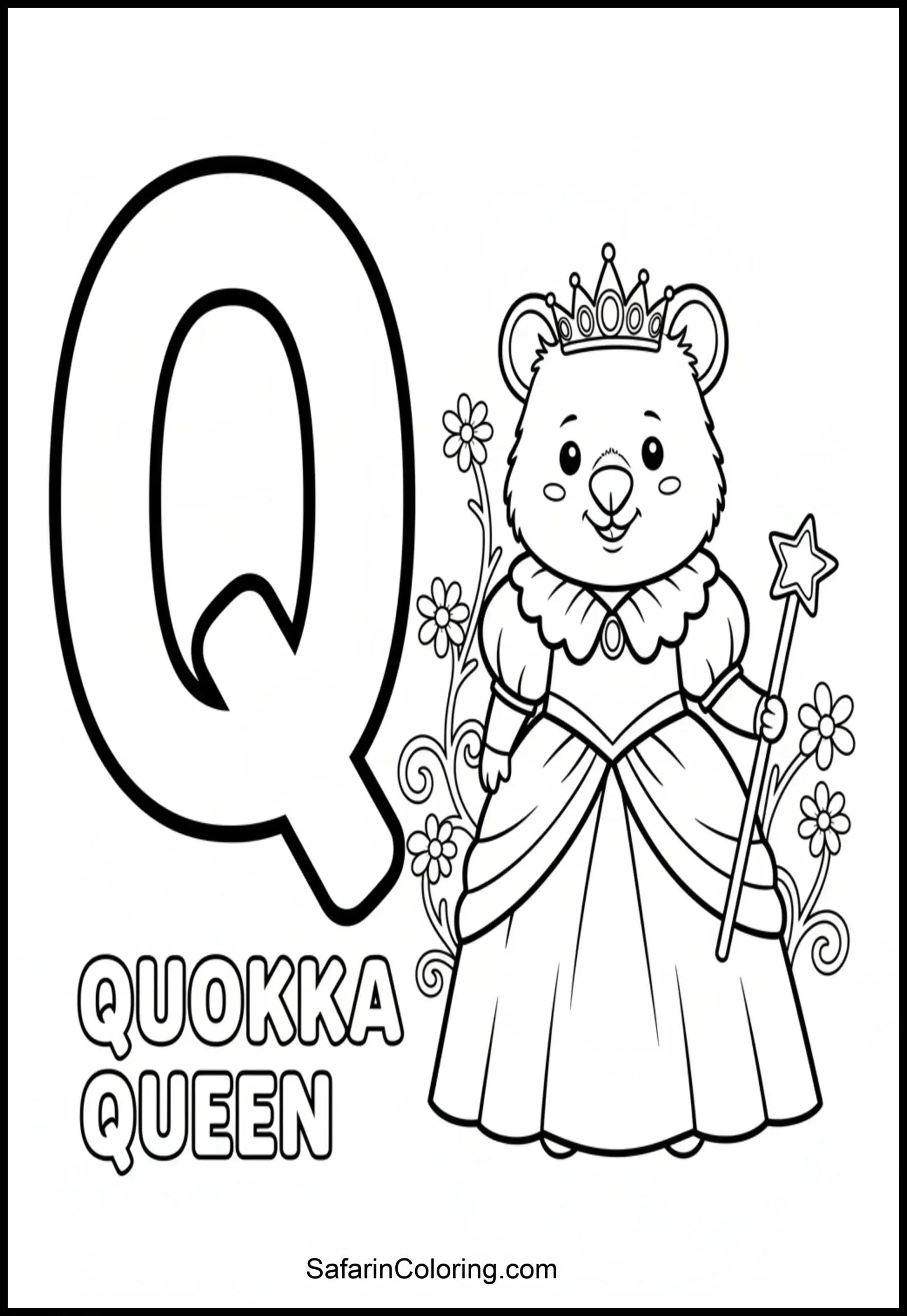Letter Q Quokka Queen Scaled