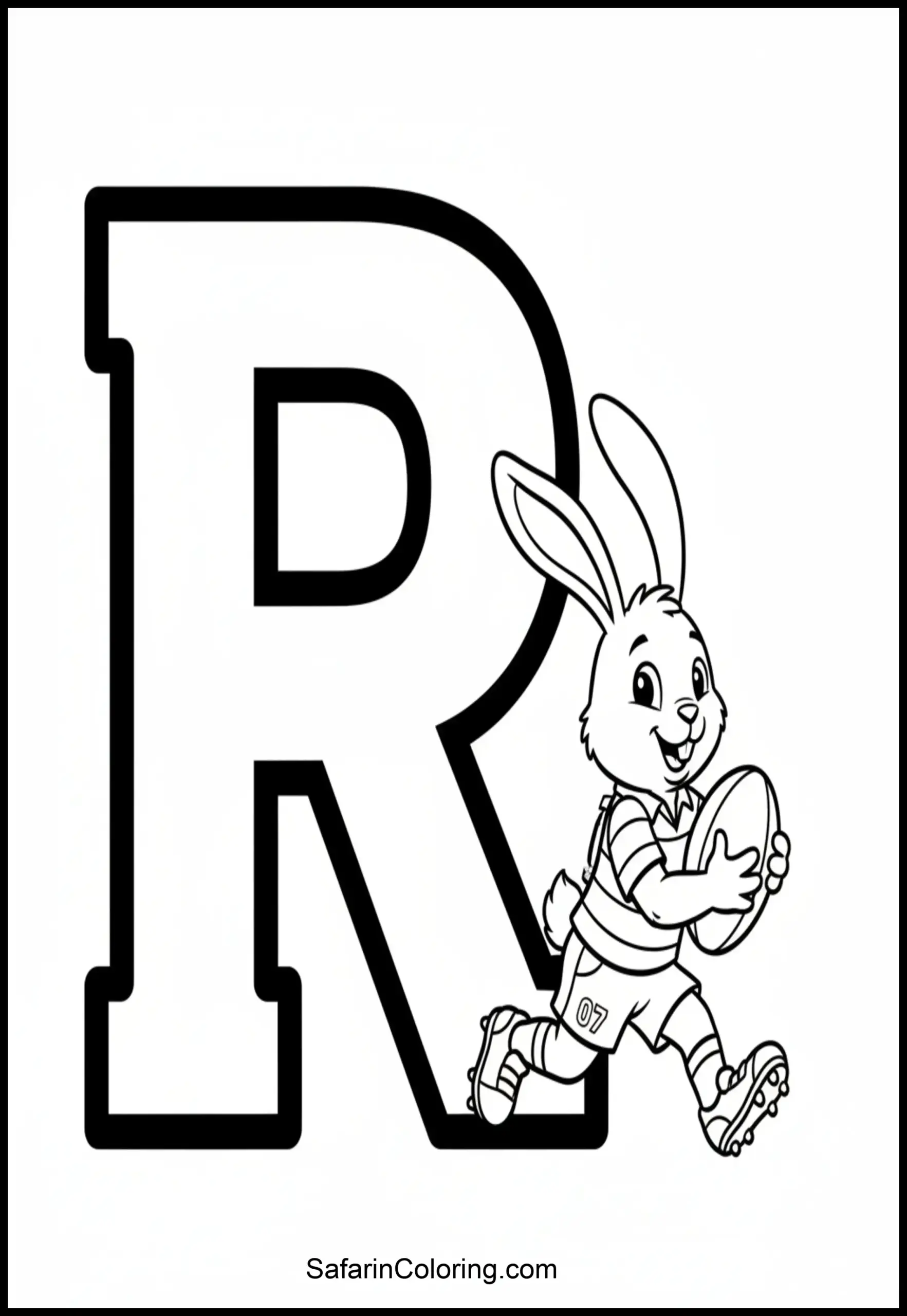Letter R Rabbit Rugby Scaled
