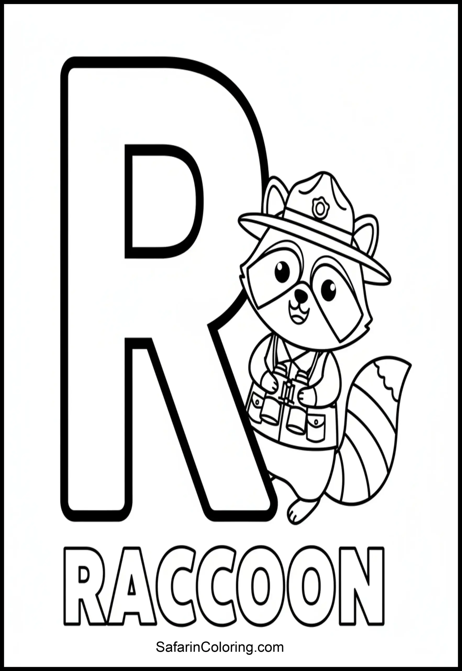 Letter R Raccoon Ranger Scaled