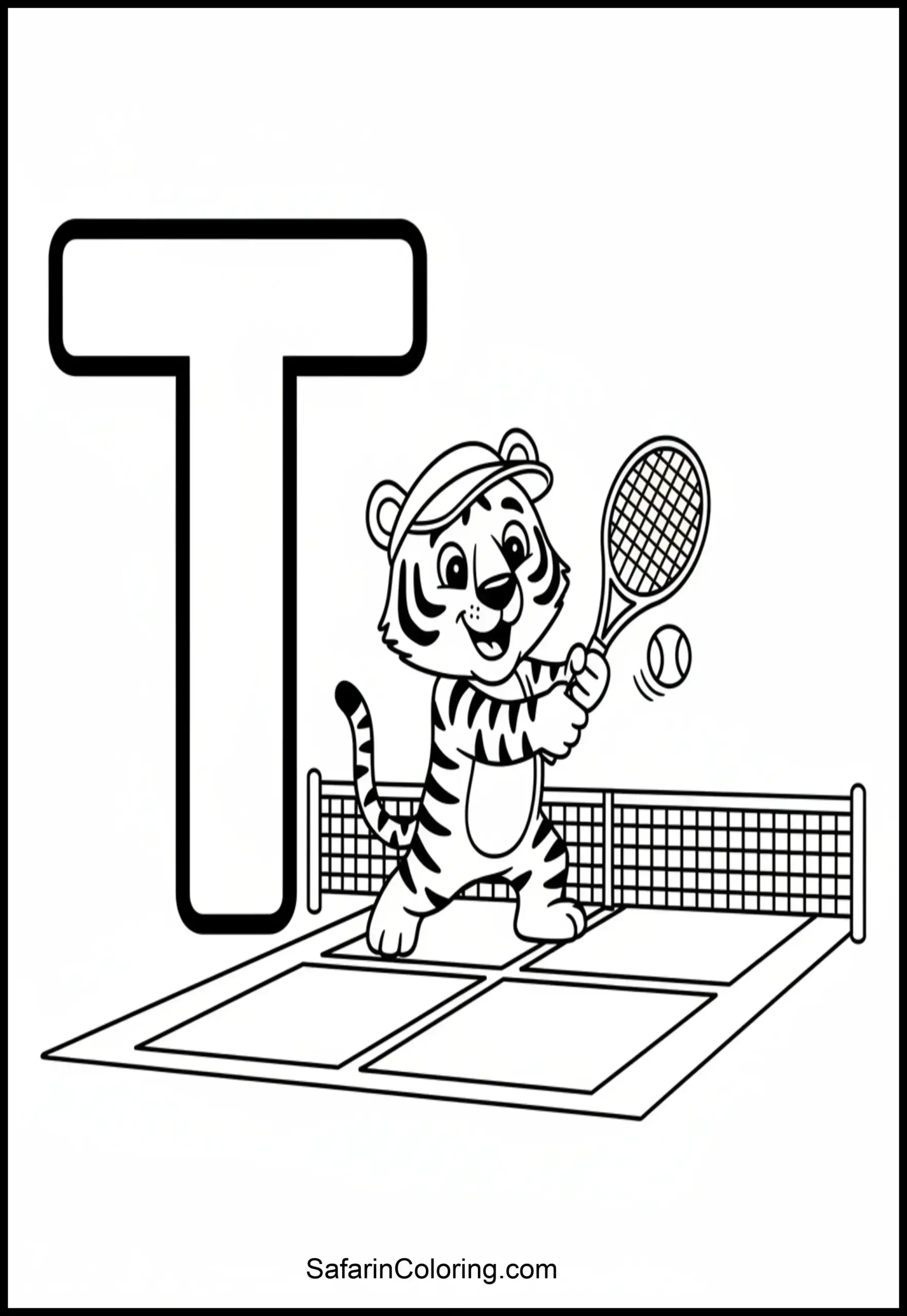 Letter T Tiger Tennis Scaled