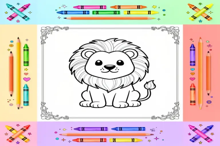 lion coloring pages for kids - Free Printable Coloring Page