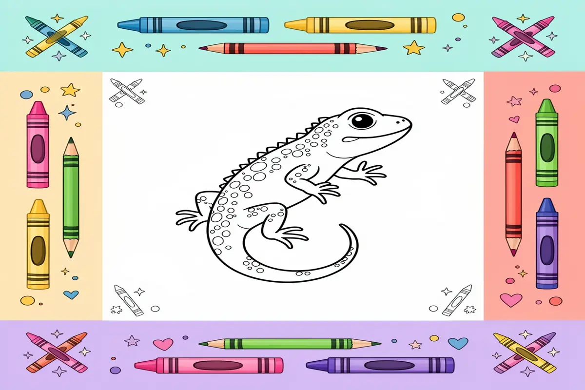 lizard coloring pages for kids - Free Printable Coloring Page