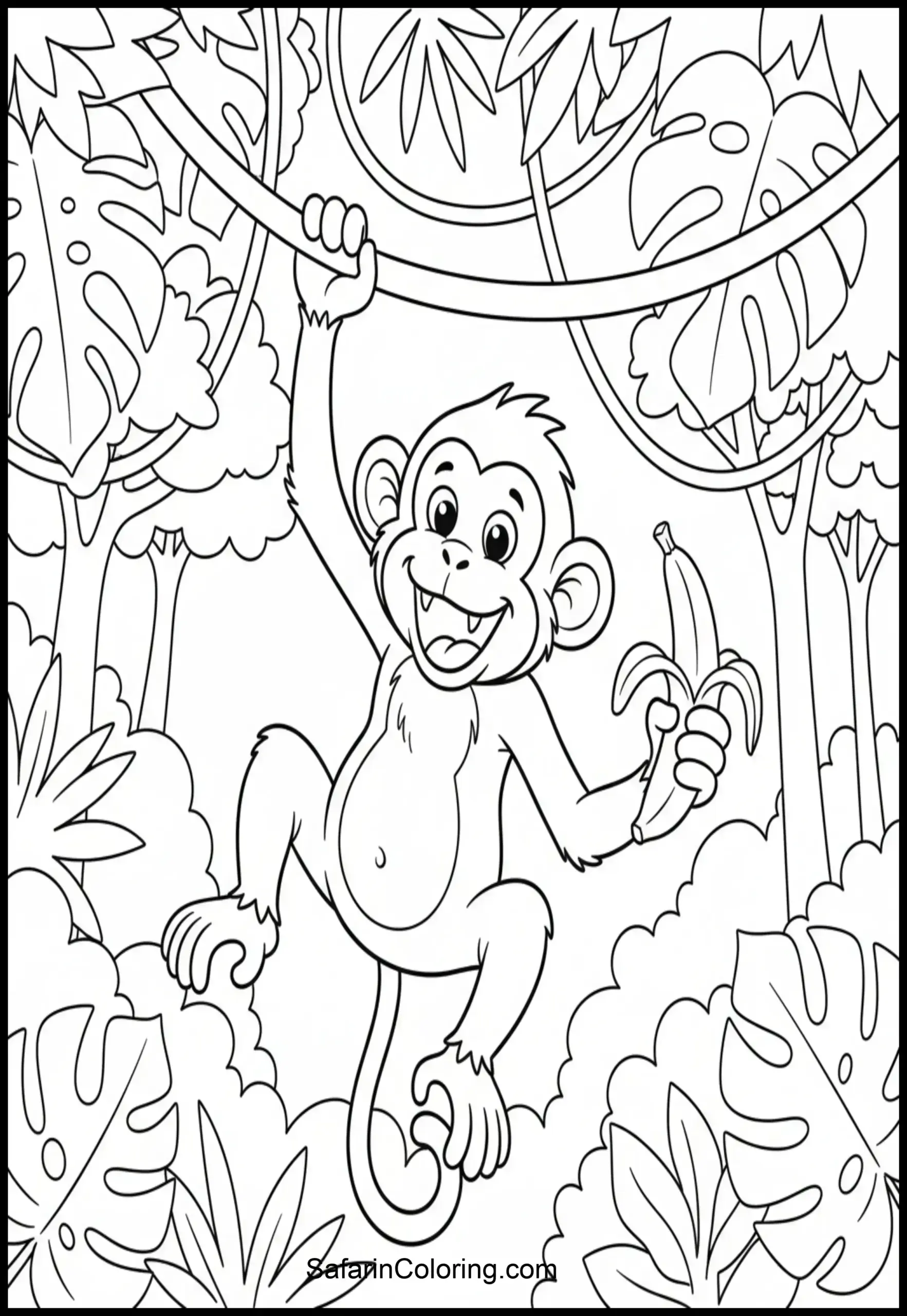 Monkey Hanging Vine Scaled