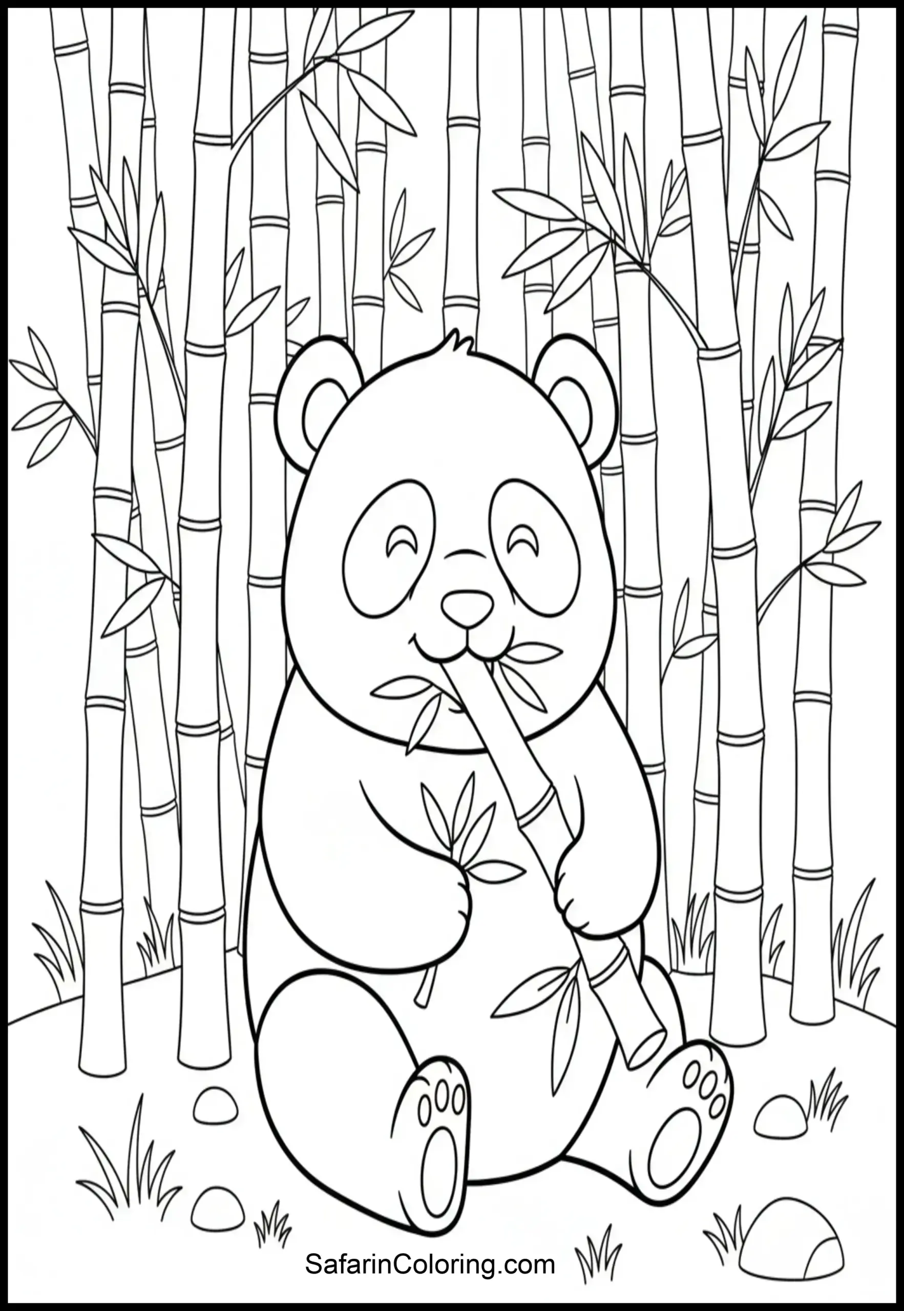 Panda Eating Bamboo Scaled