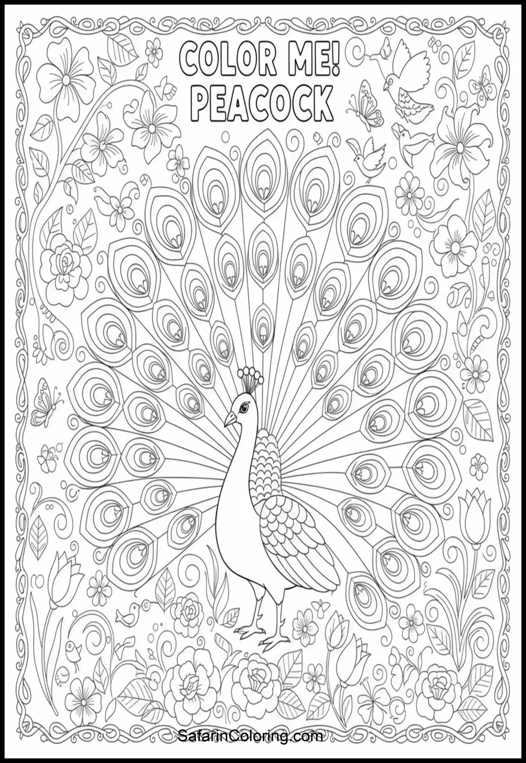 Peacock Open Tail Scaled