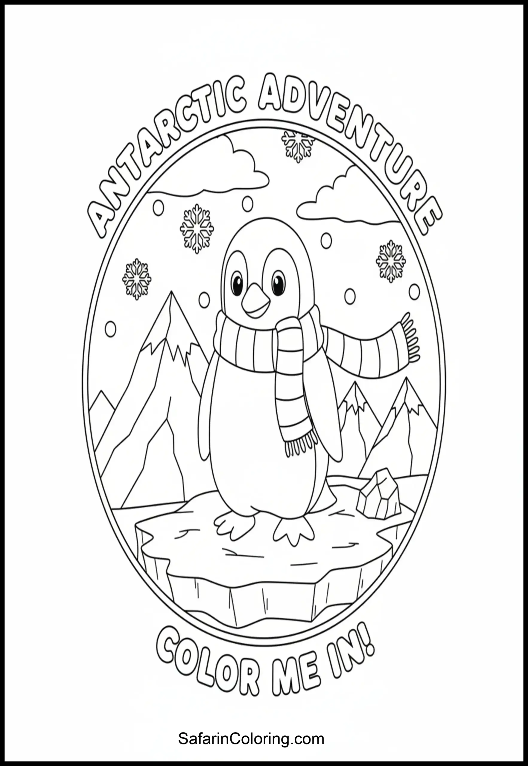 Penguin Wearing Scarf Scaled