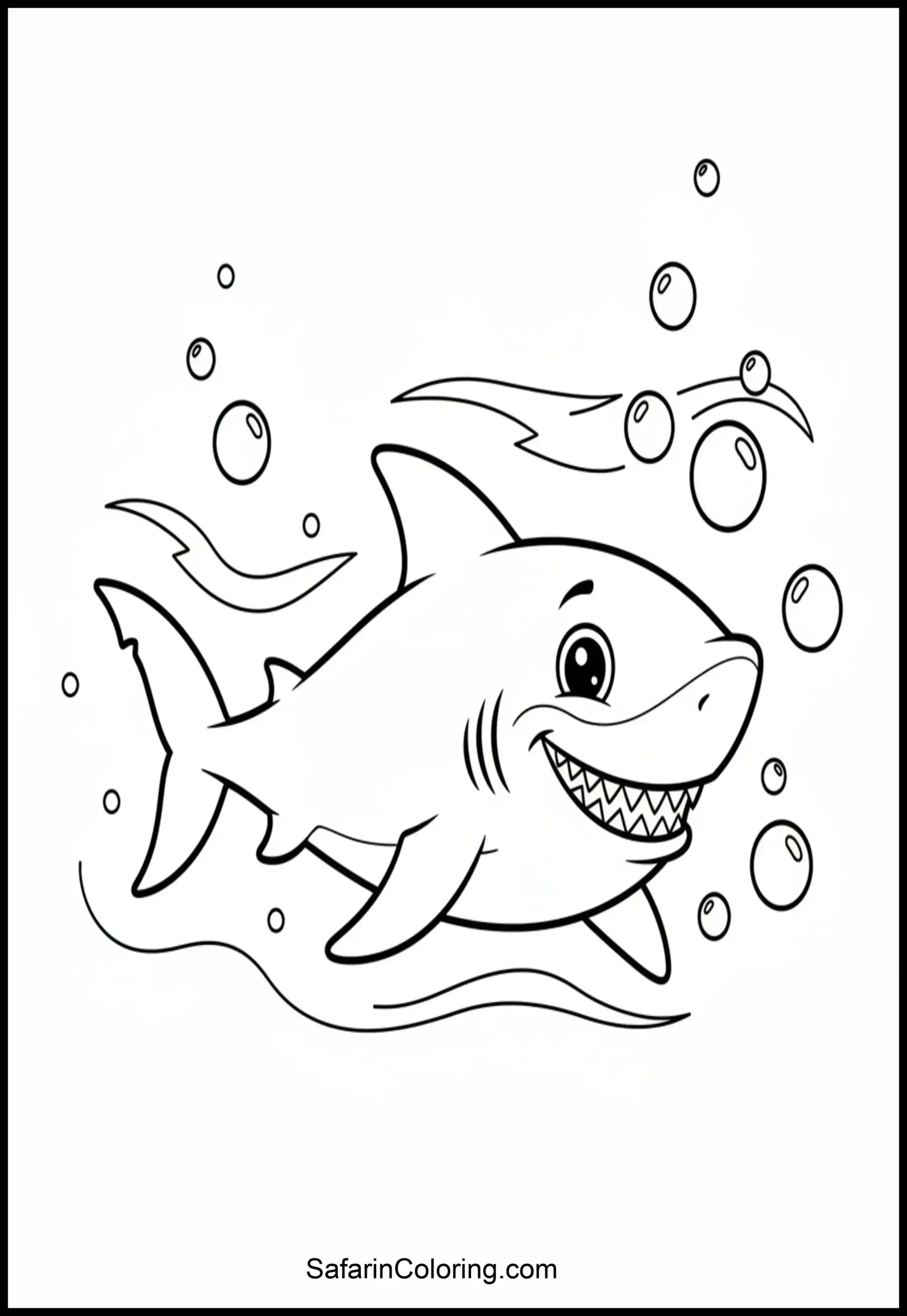 Shark Swimming Teeth Scaled