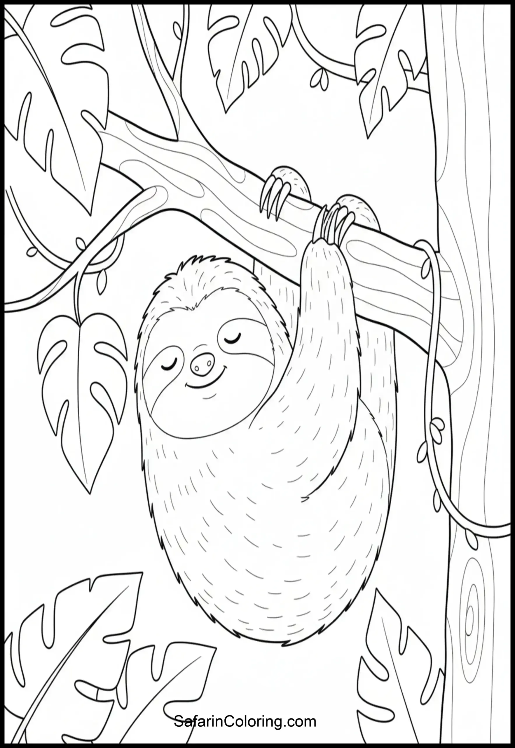 Sloth Hanging Branch Scaled