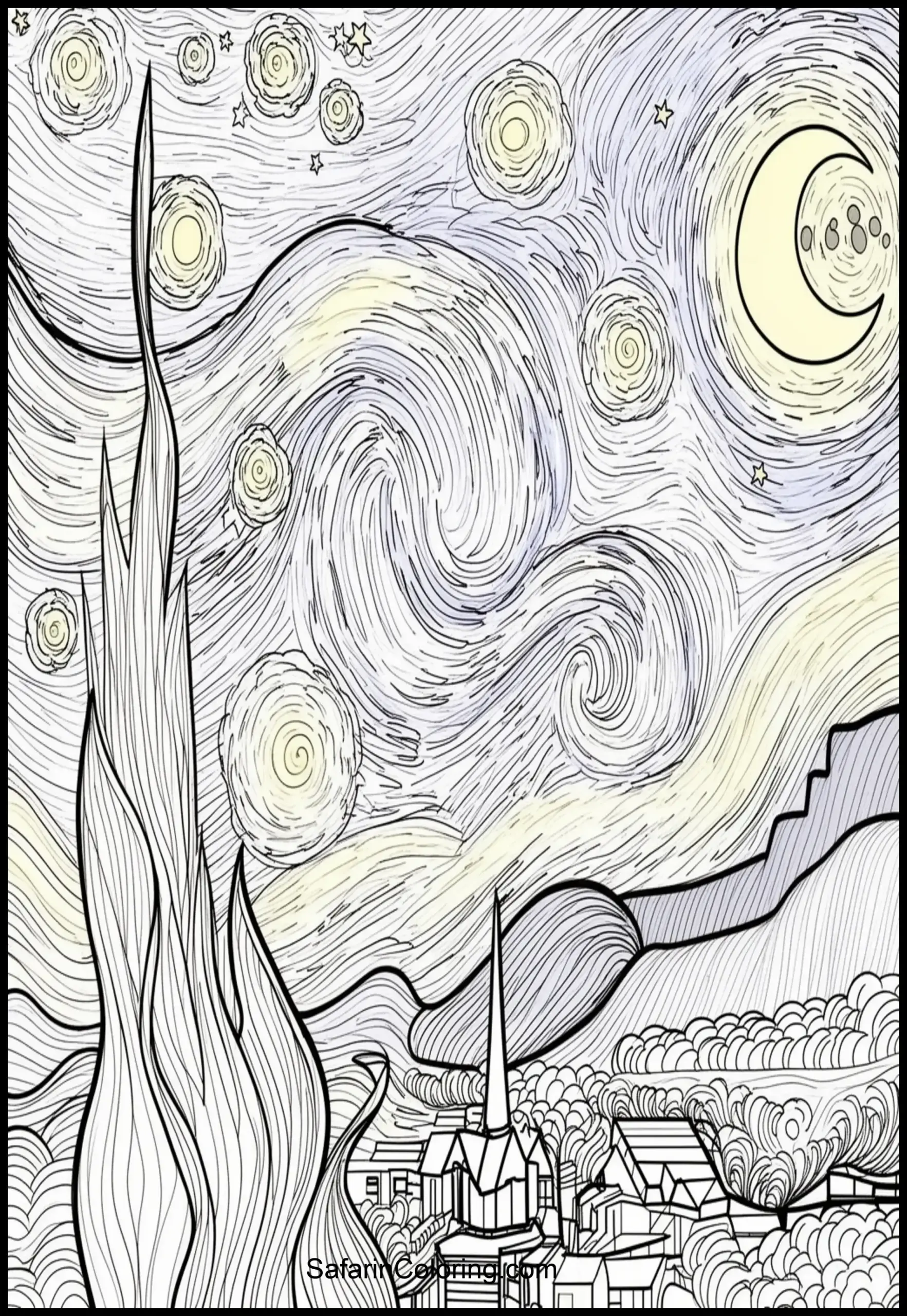 Starry Night Swirls Scaled