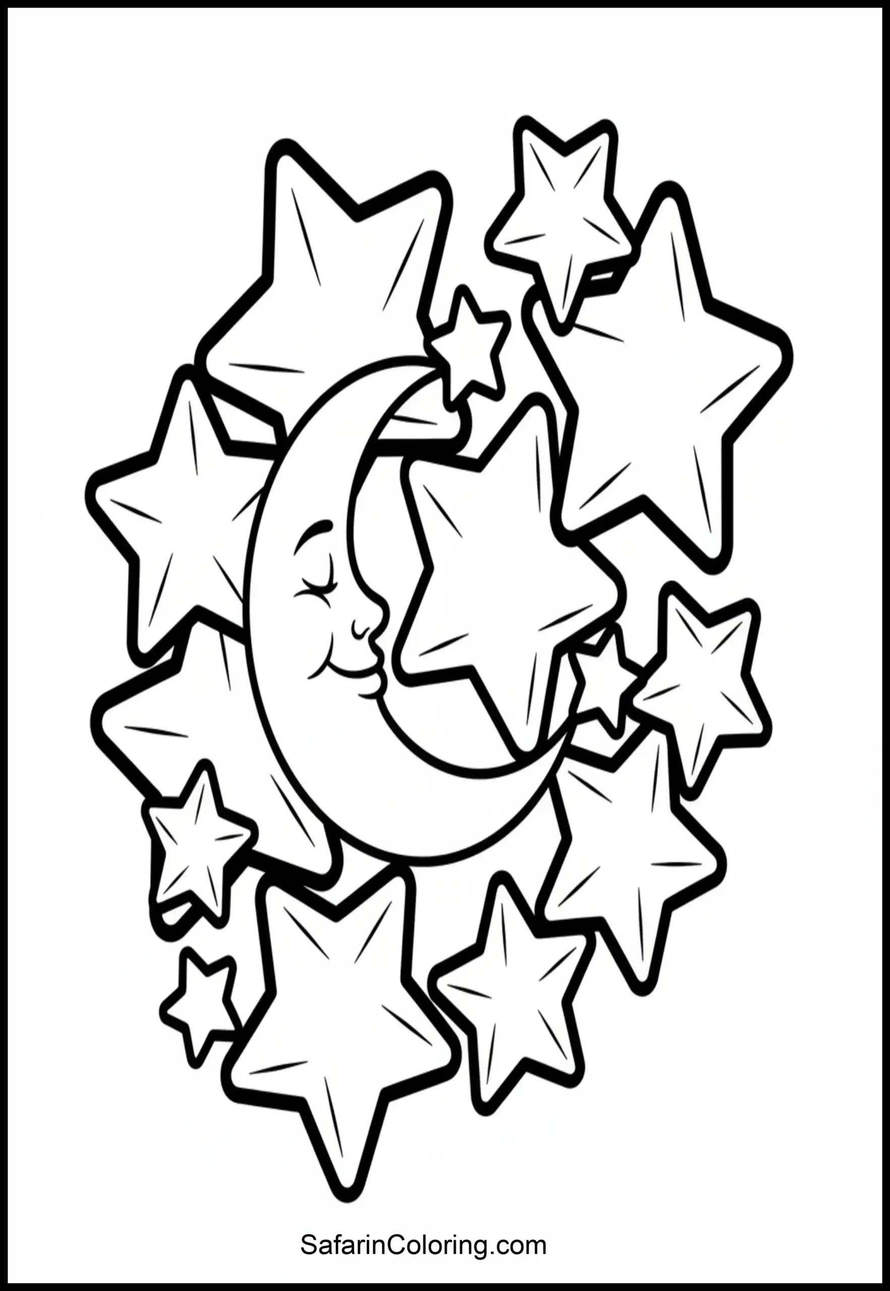 Stars And Moon Abstract Pattern Scaled