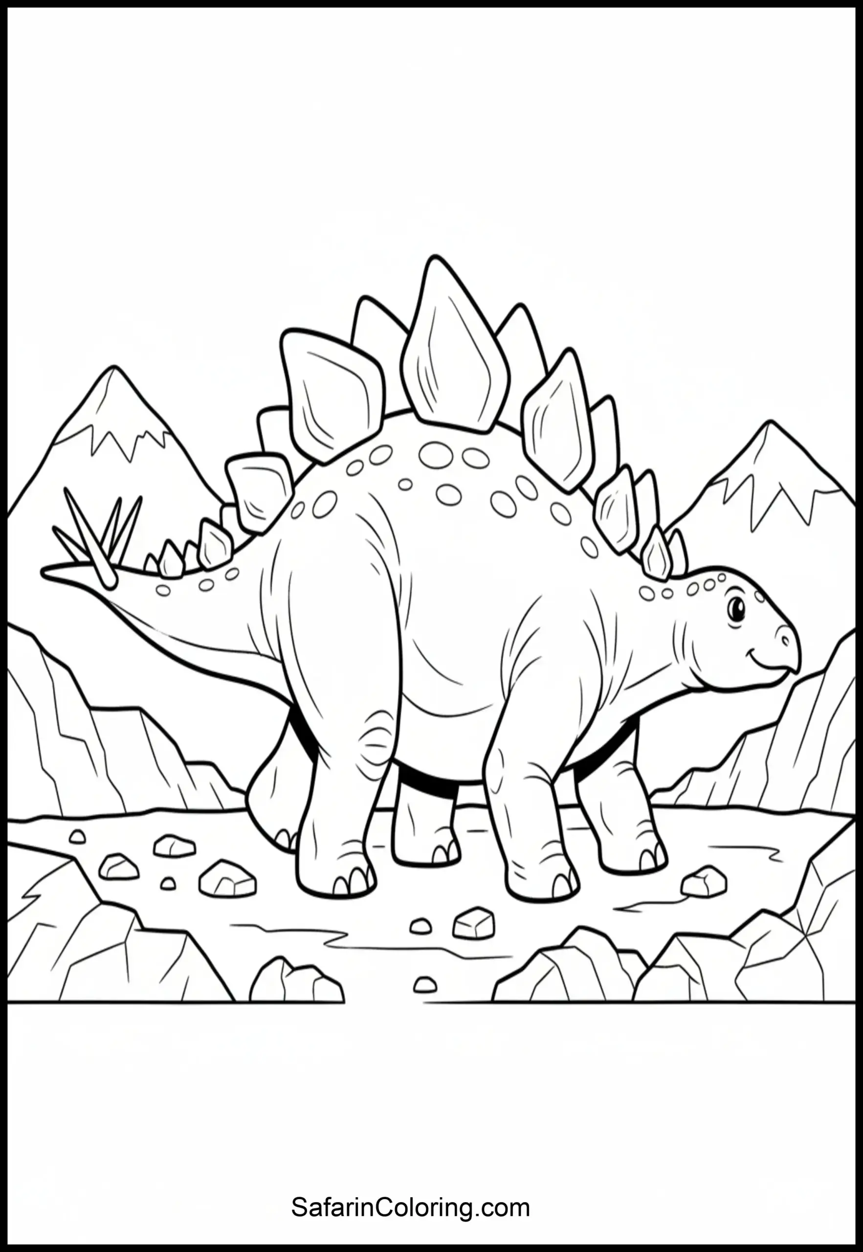 Stegosaurus Walking Scaled