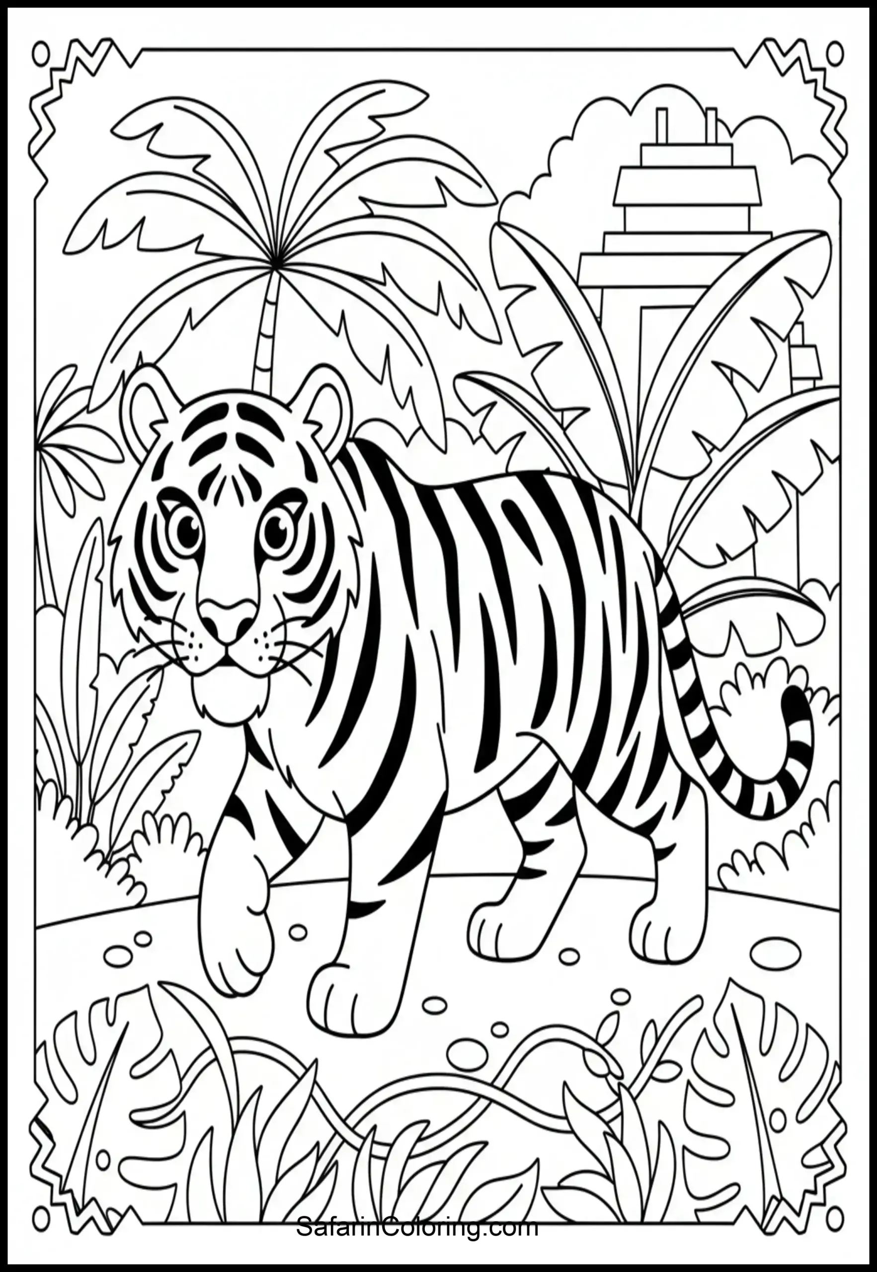 Tiger Walking Jungle Scaled
