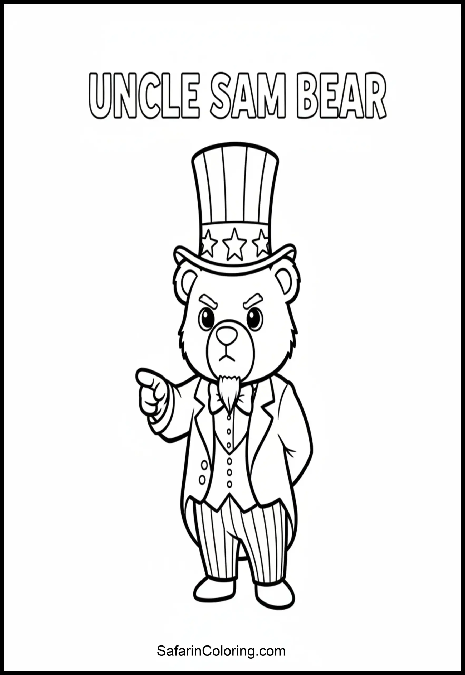Uncle Sam Bear Cute Scaled