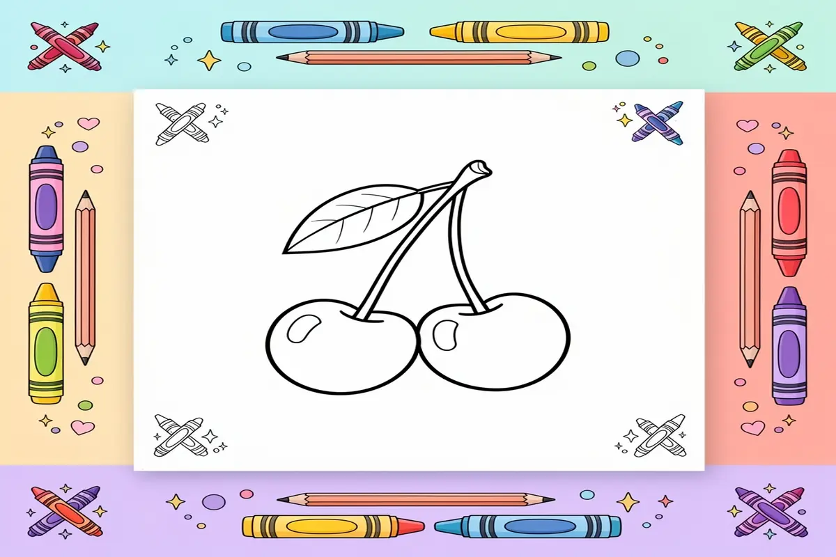 Cherry Coloring Pages Free Printable - Free Printable Coloring Page