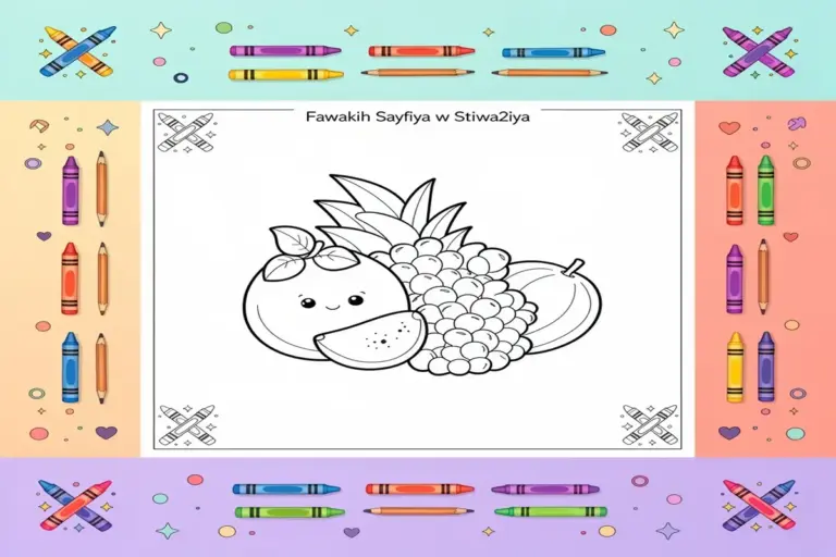 Fruits (Fawakih Sayfiya w Stiwa2iya) - Free Printable Coloring Page