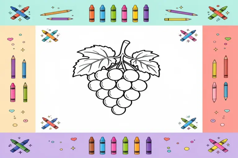 Grapes Coloring Pages Free Printable - Free Printable Coloring Page