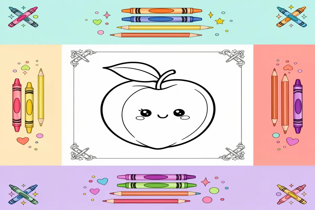 Peach Coloring Pages Free Printable - Free Printable Coloring Page