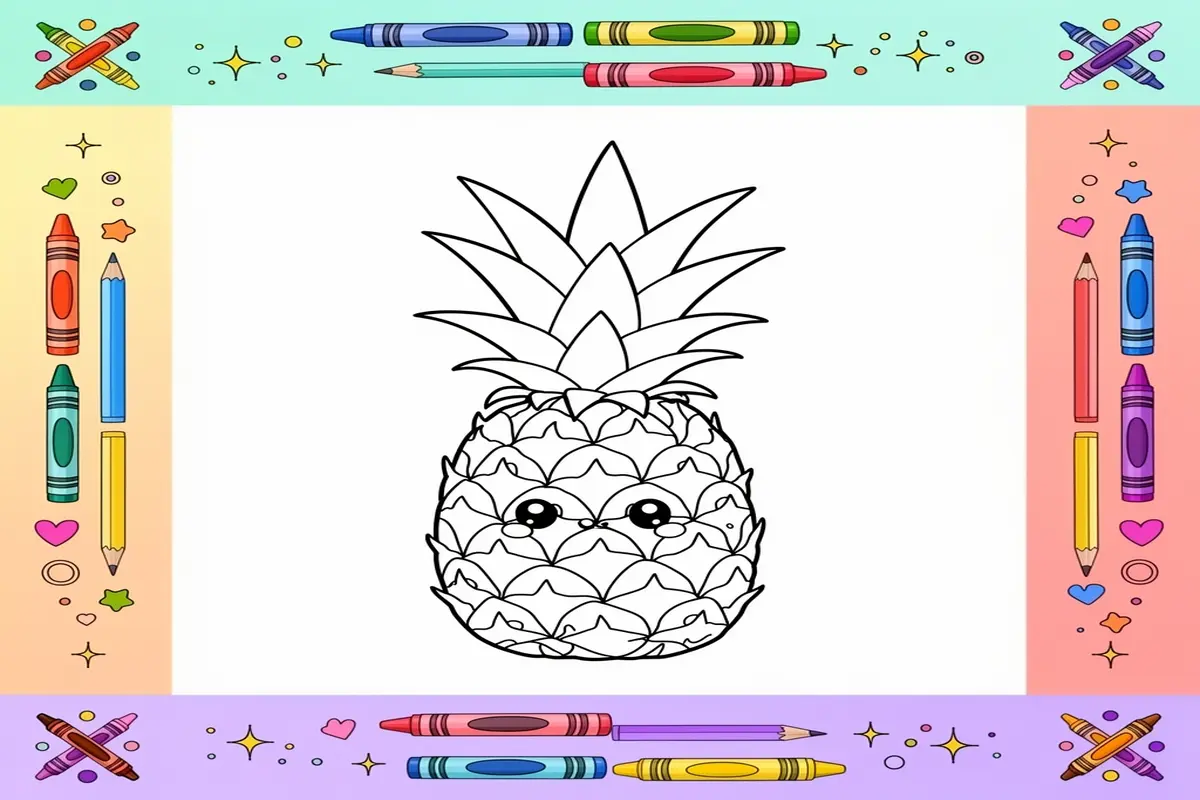 Pineapple Coloring Pages Free Printable - Free Printable Coloring Page