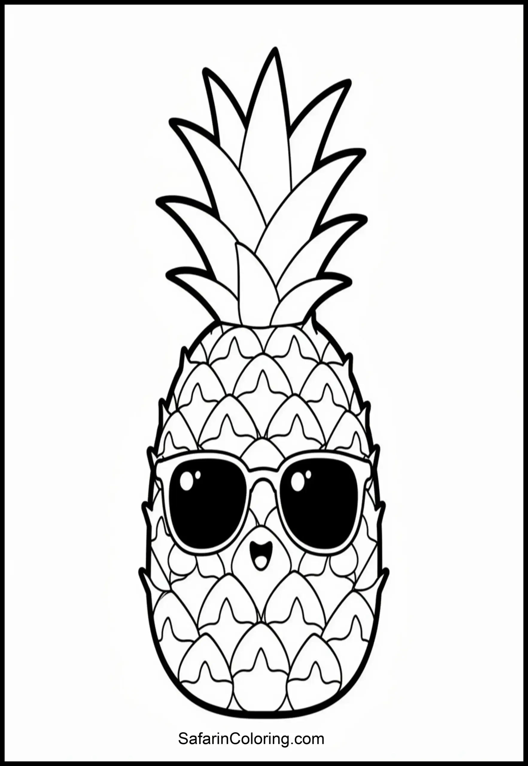 Cool Pineapple Coloring Scaled