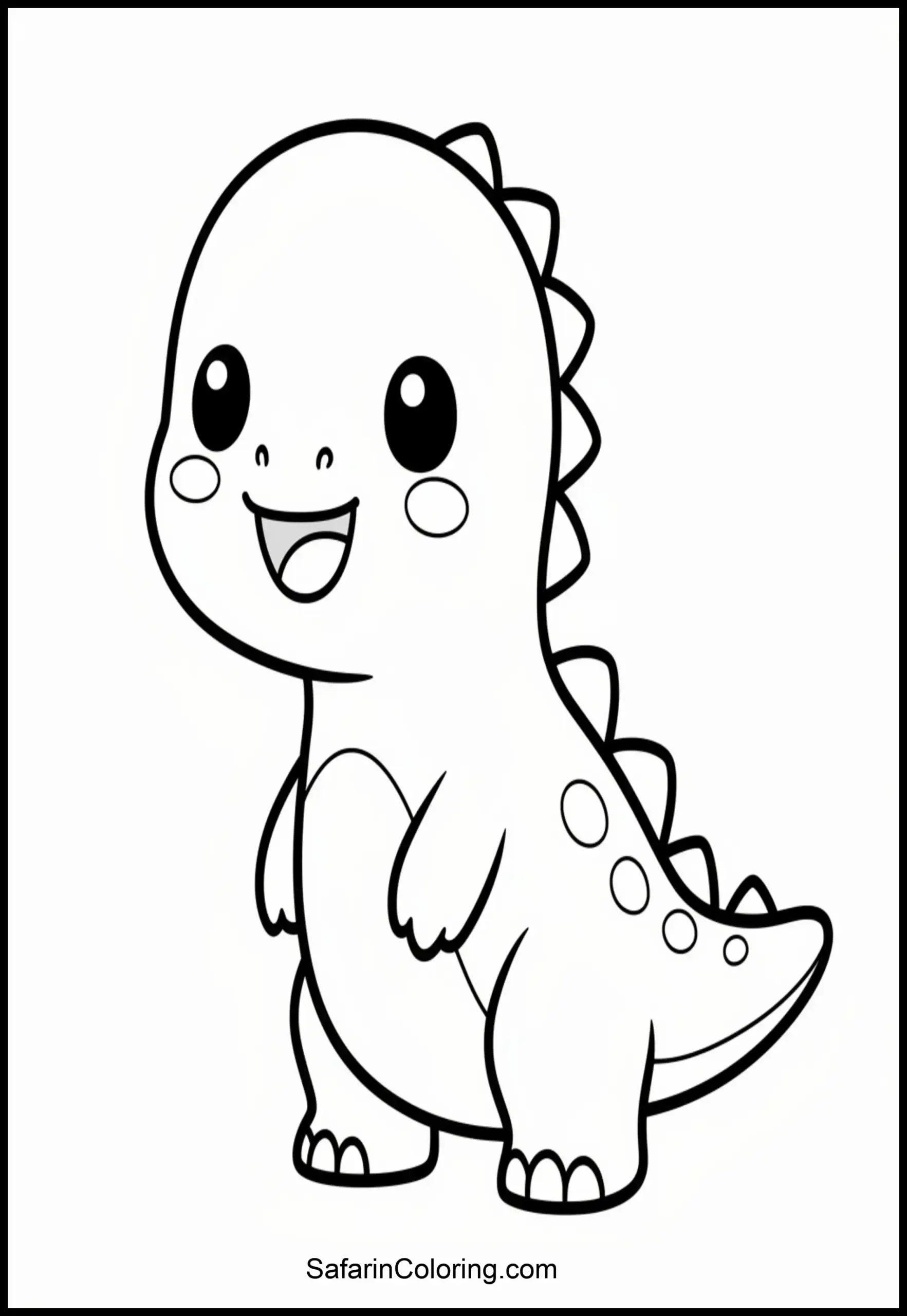 Cute Baby Dino Coloring Scaled