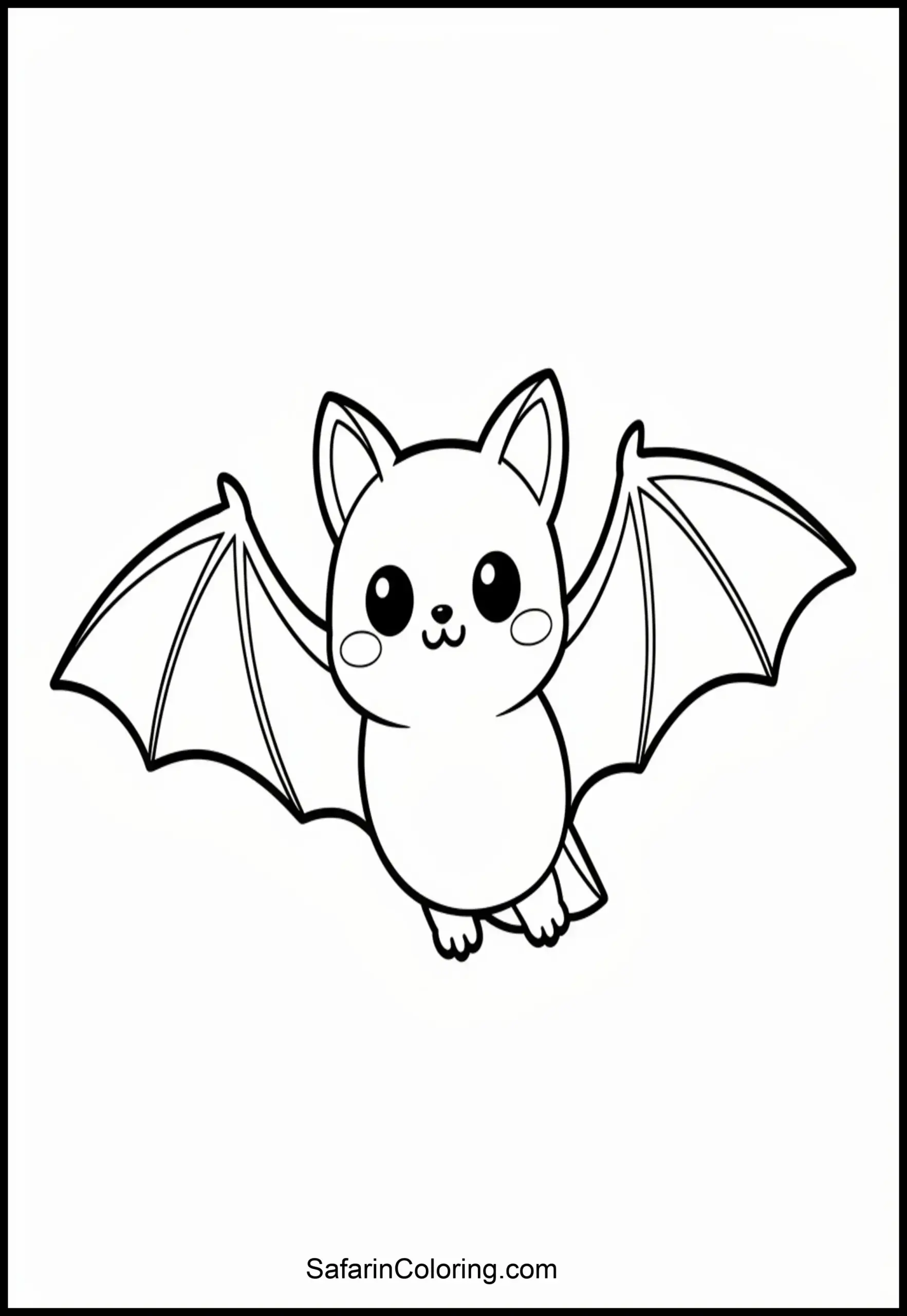 Cute Bat Coloring Page Scaled