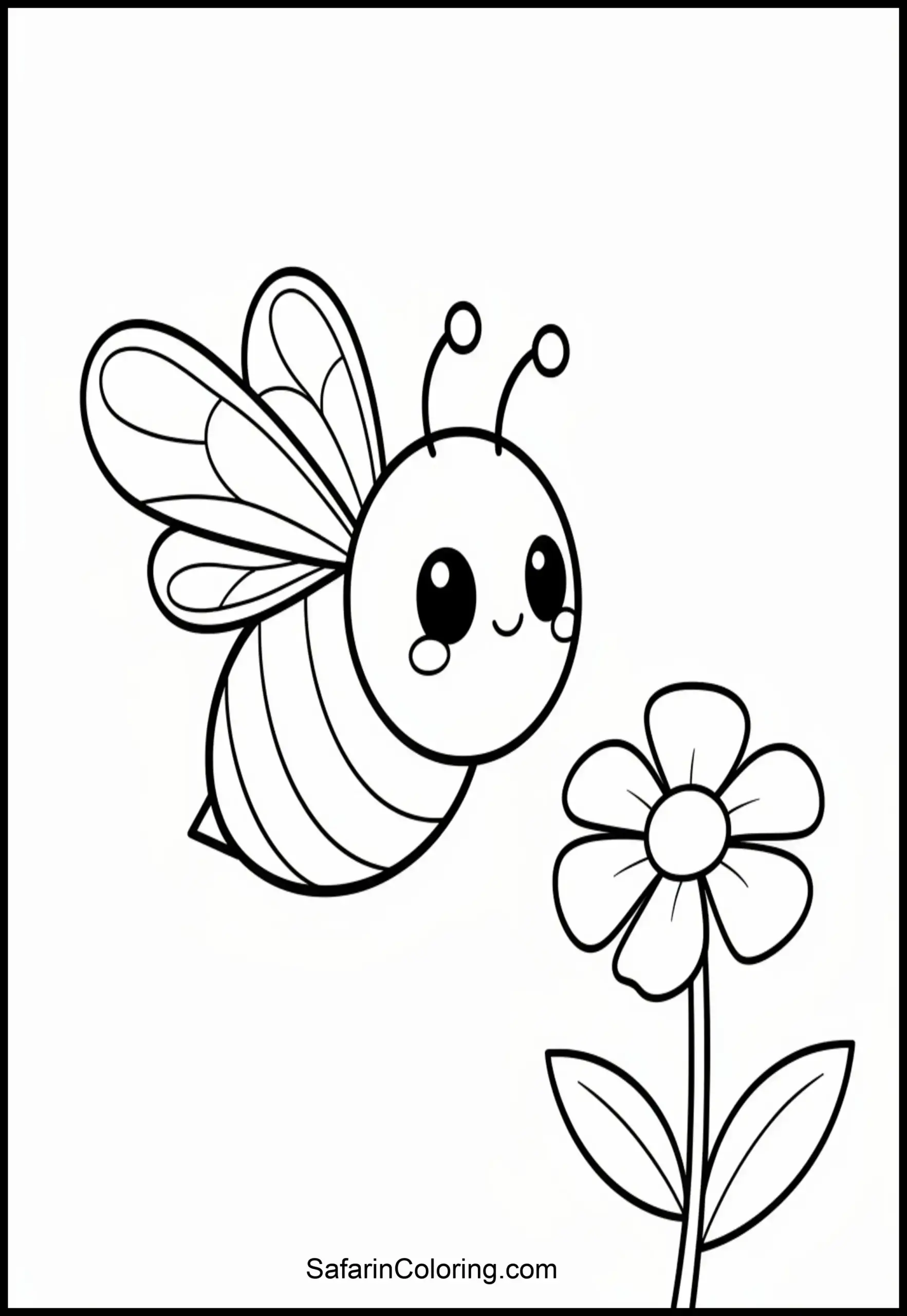 Cute Bumblebee Coloring Scaled