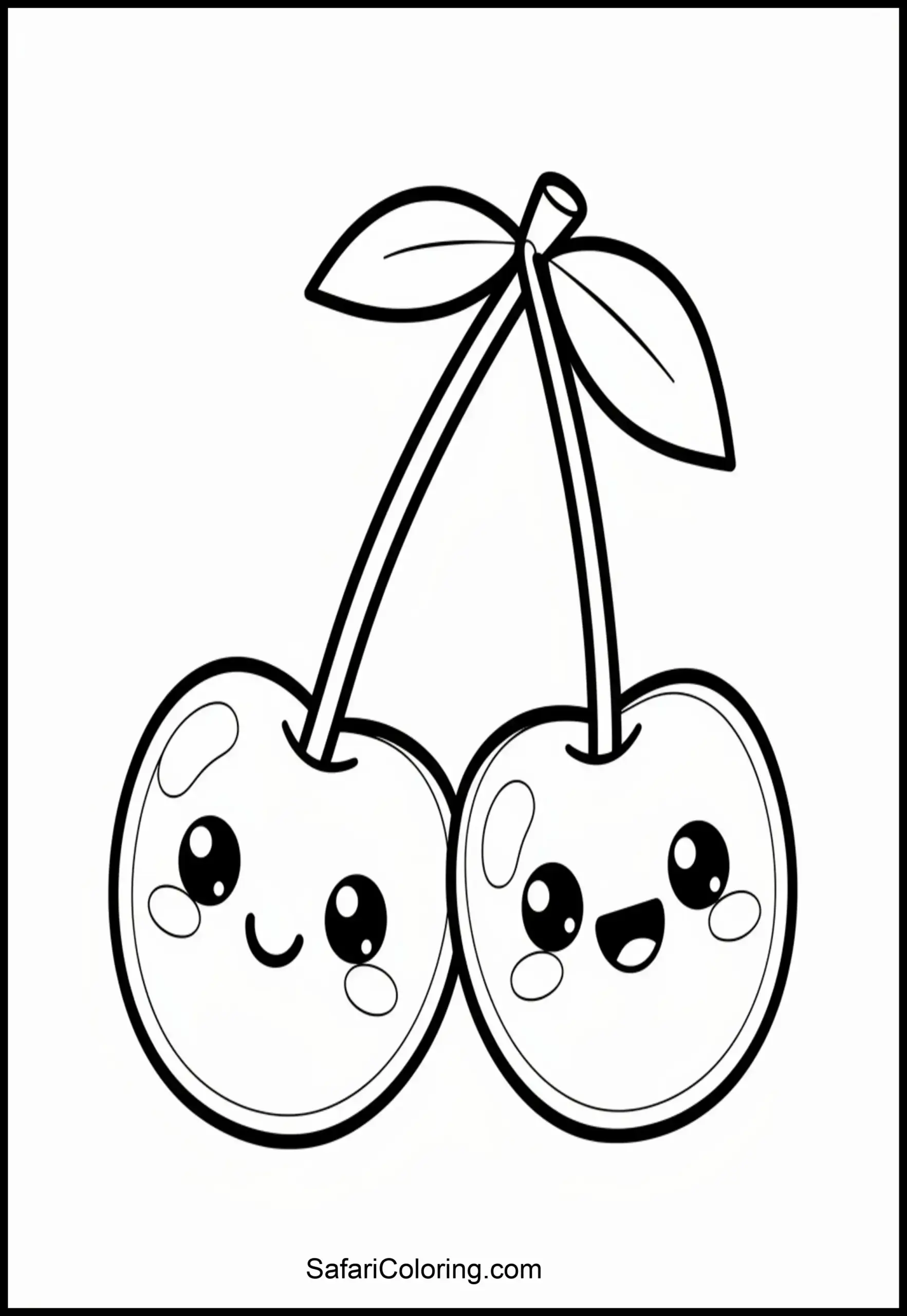 Cute Cherries Coloring Scaled