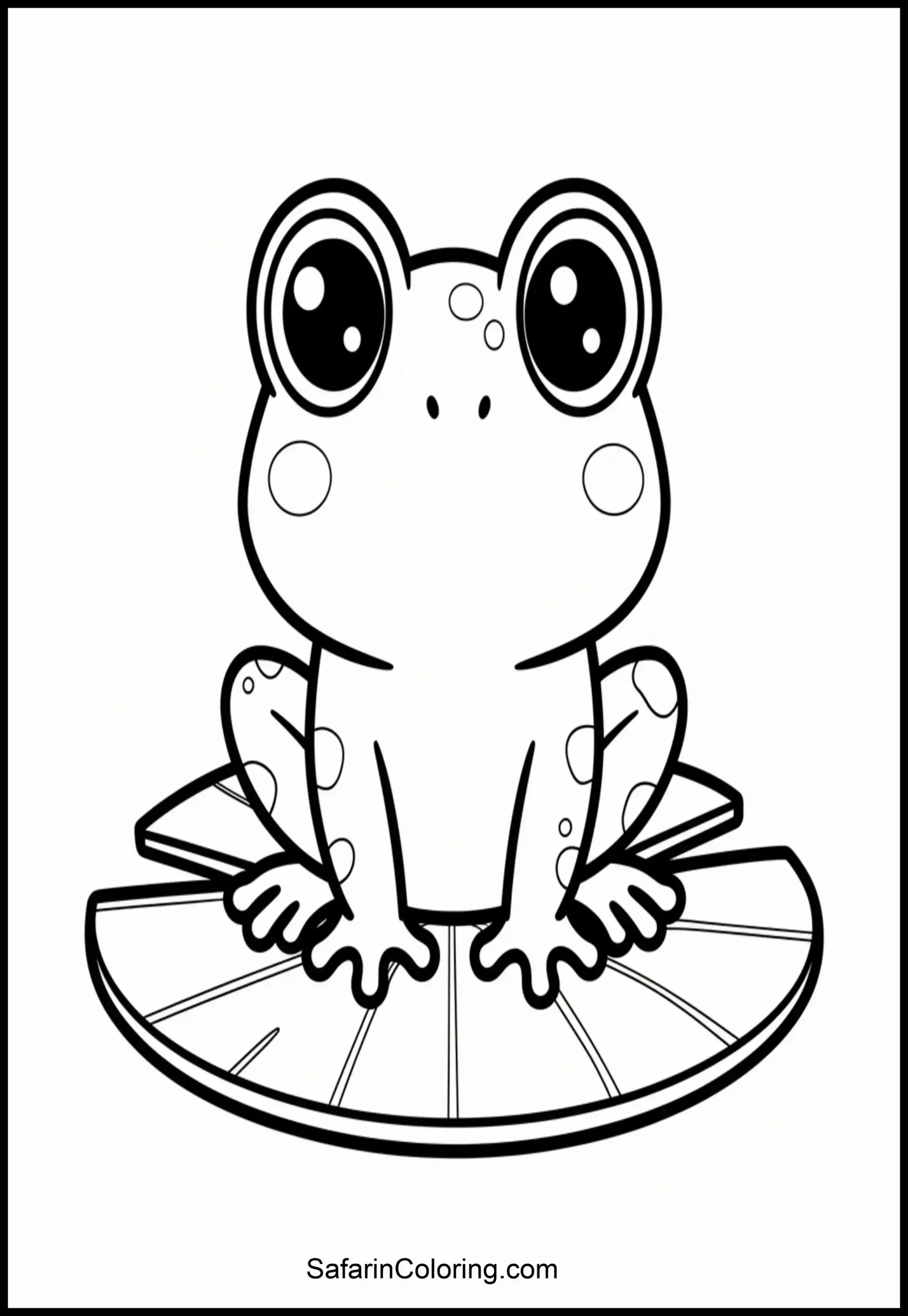 Cute Frog Lilypad Coloring Scaled