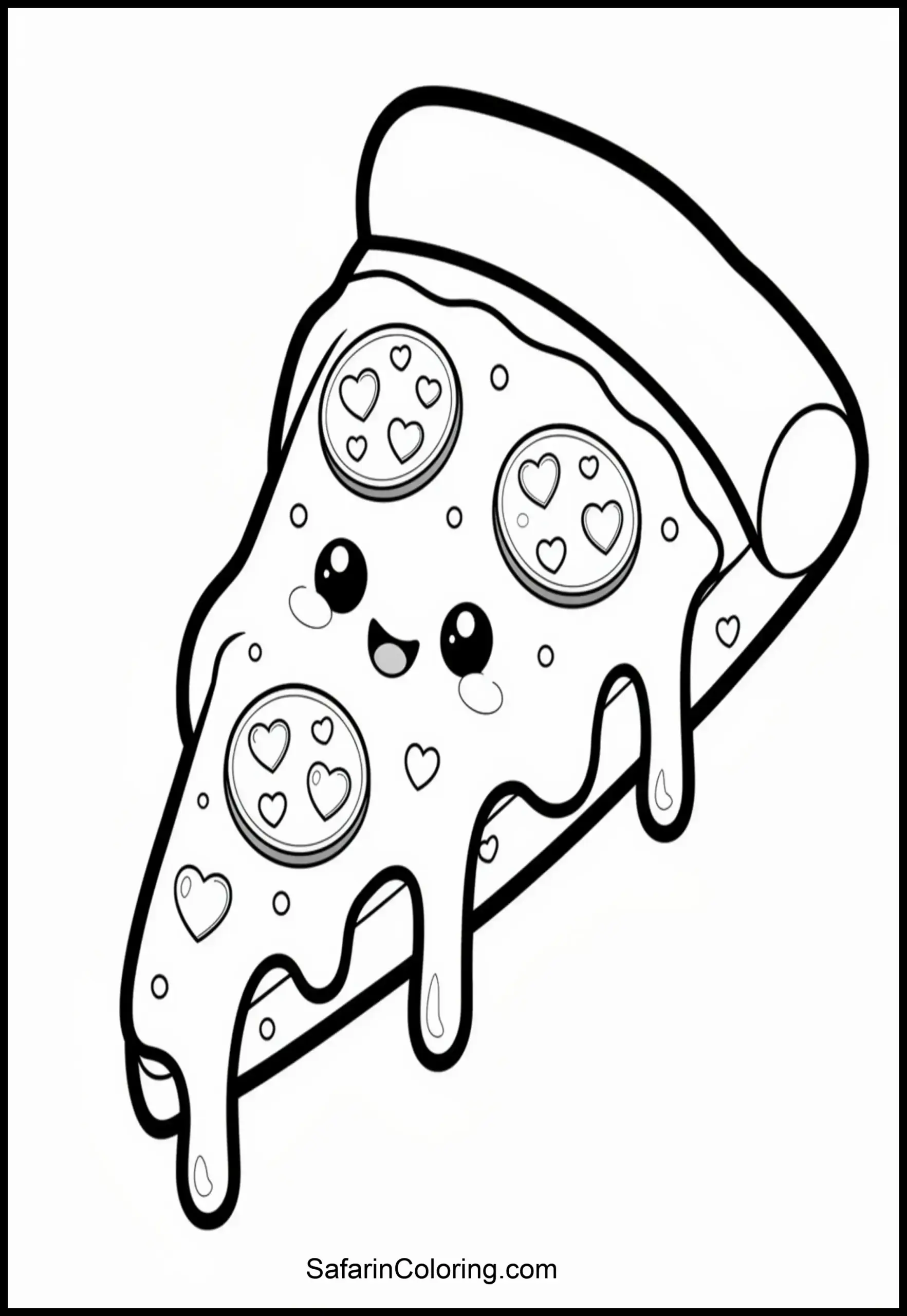 Cute Pizza Slice Coloring Scaled