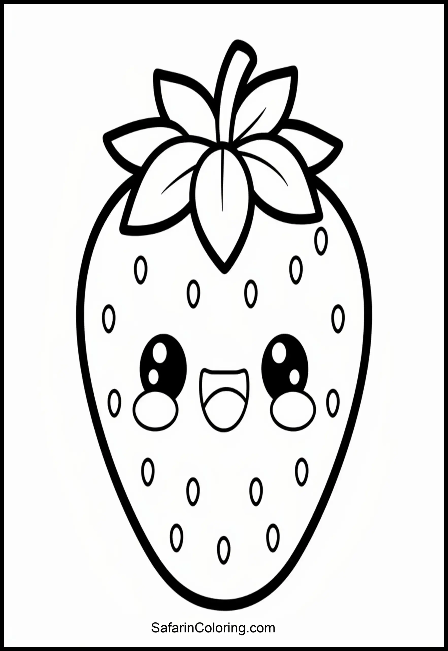 Cute Strawberry Coloring Scaled