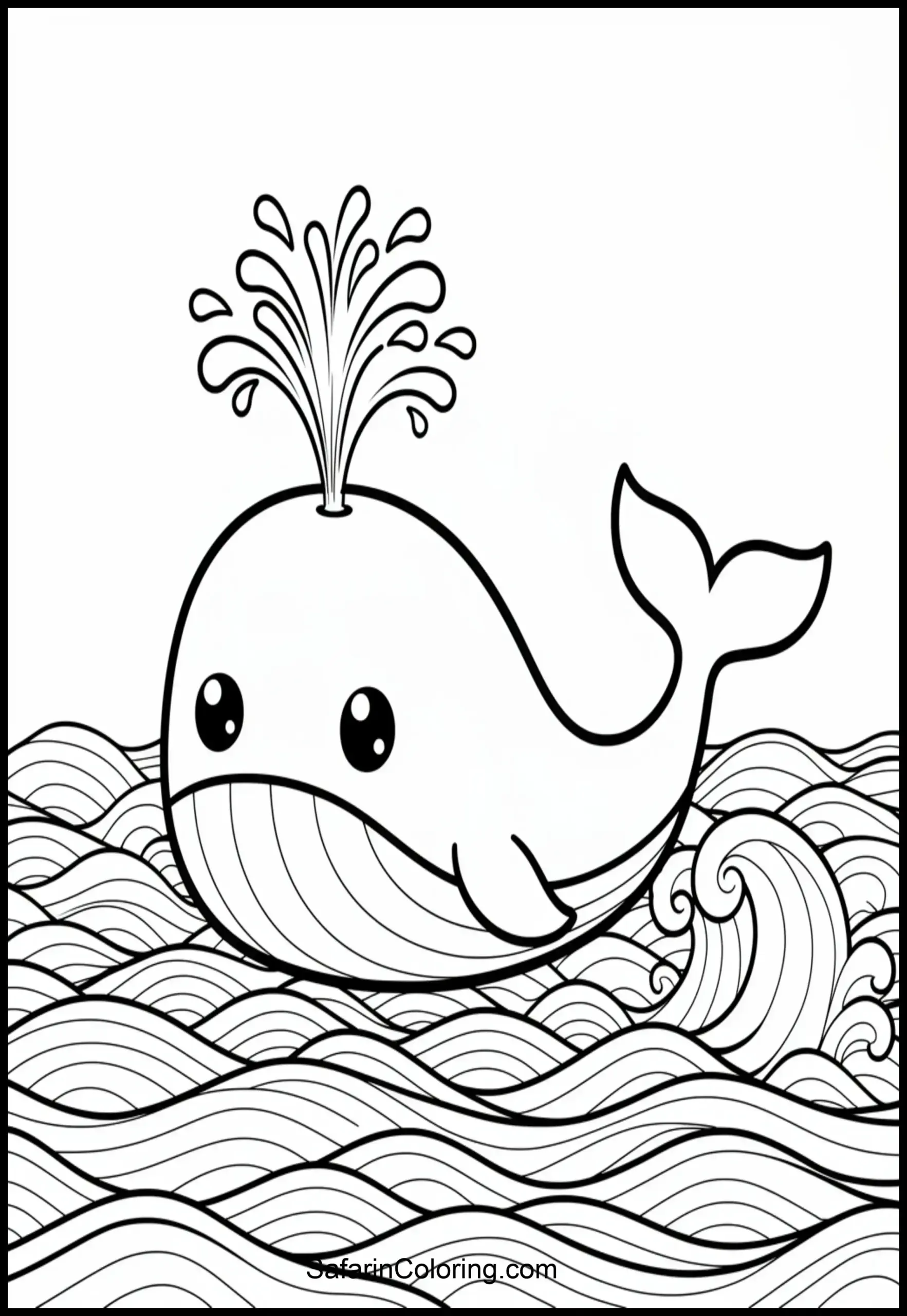 Cute Whale Coloring Page Scaled