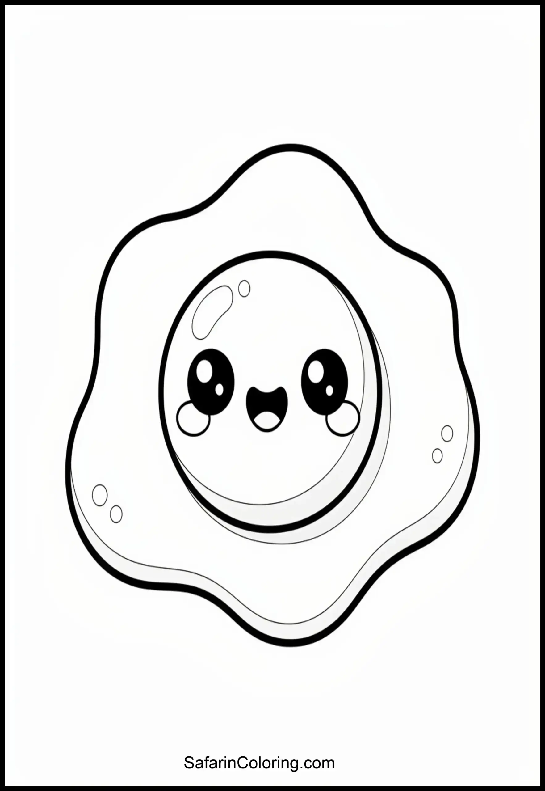 Fried Egg Coloring Page Scaled