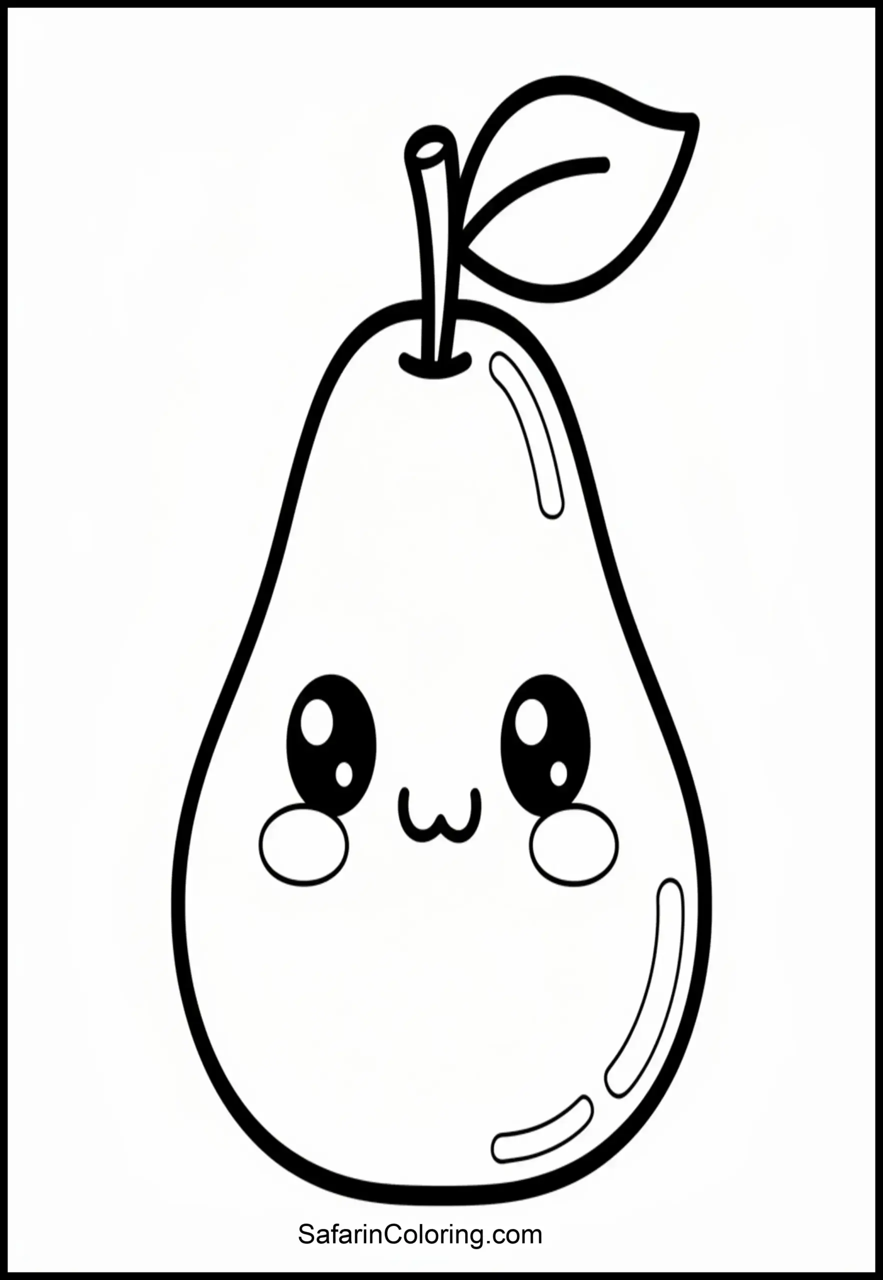 Happy Pear Coloring Page Scaled