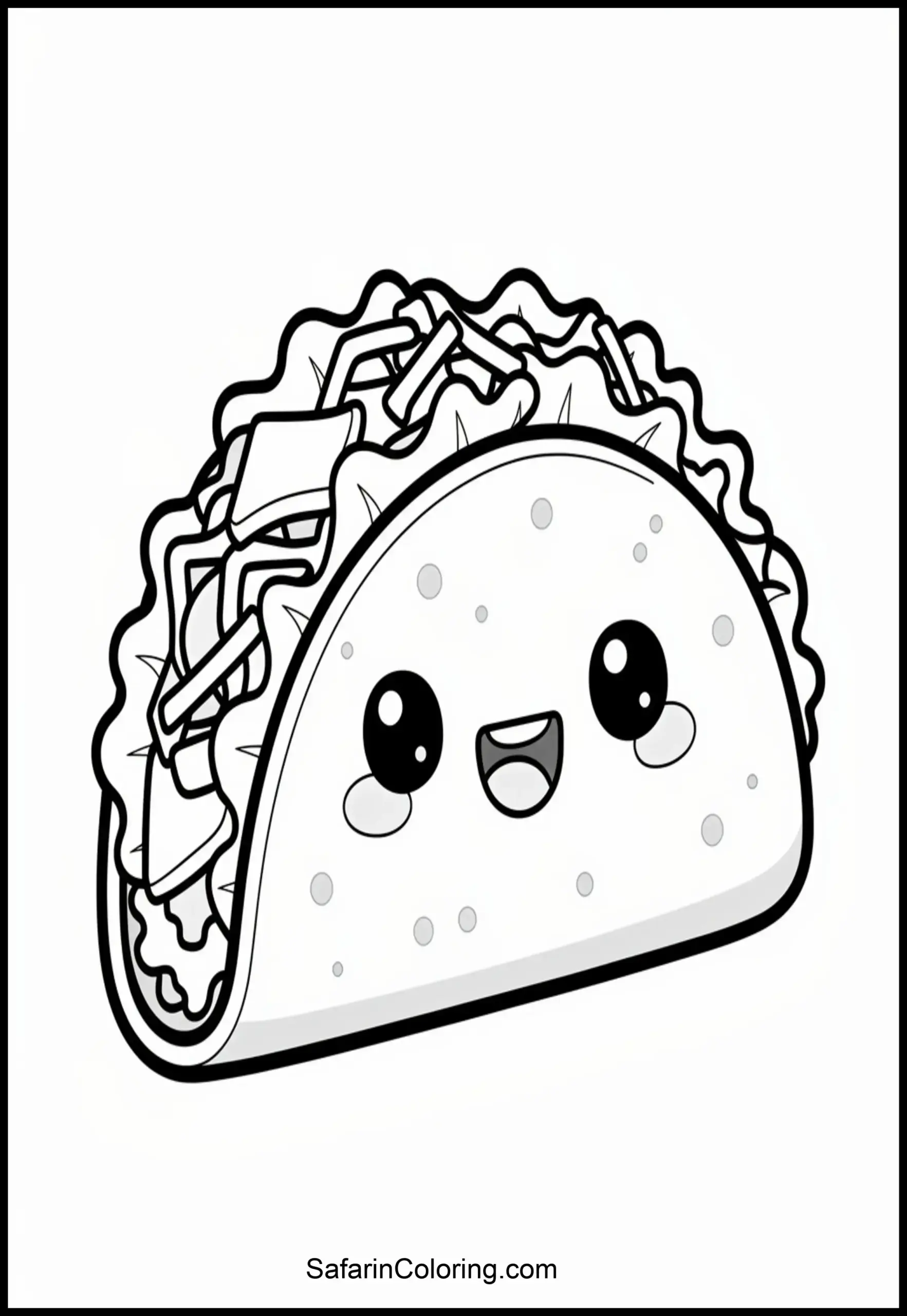 Happy Taco Coloring Page Scaled
