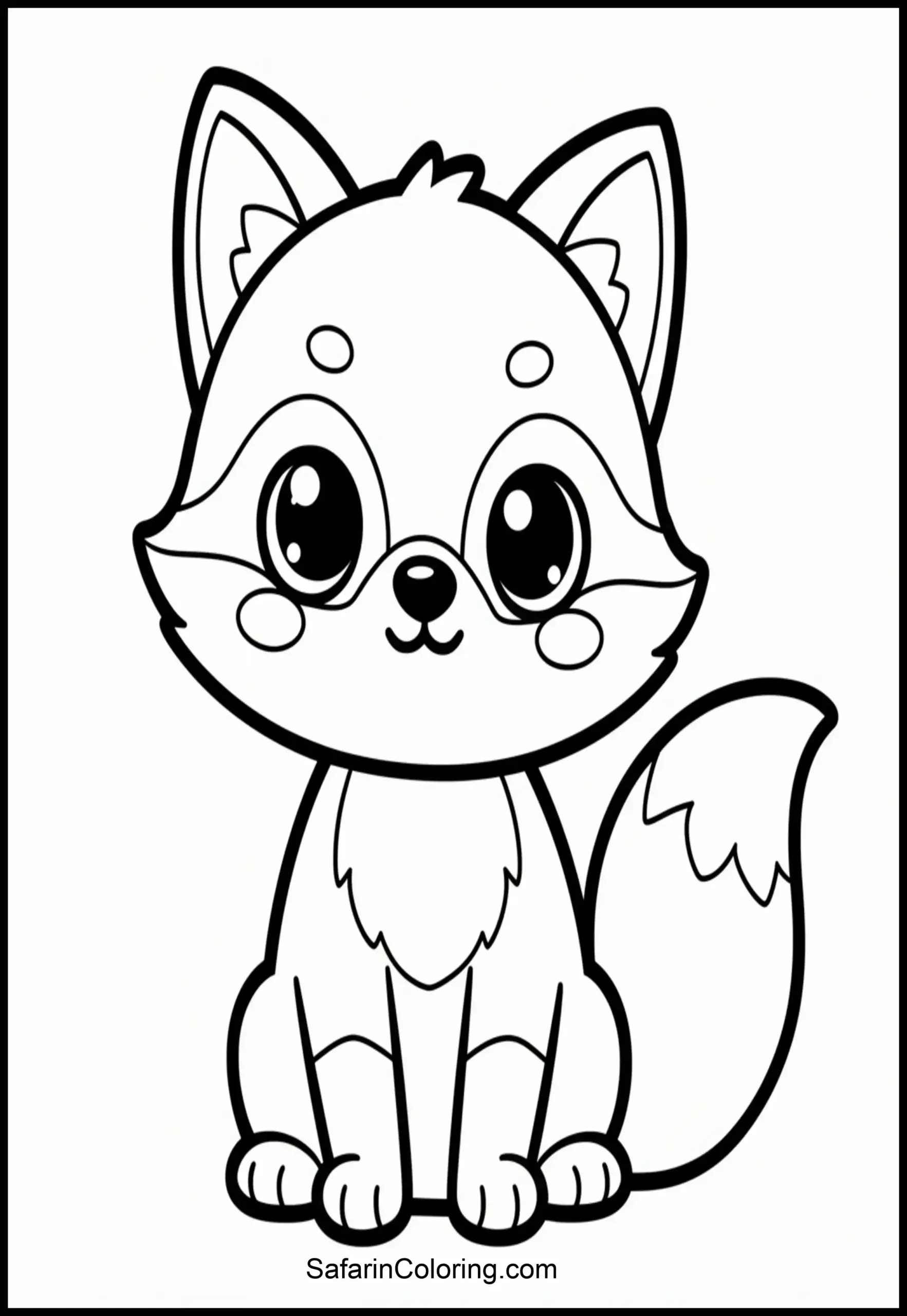 Kawaii Fox Coloring Page Scaled