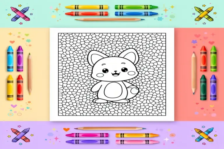 mosaic coloring pages for kids - Free Printable Coloring Page
