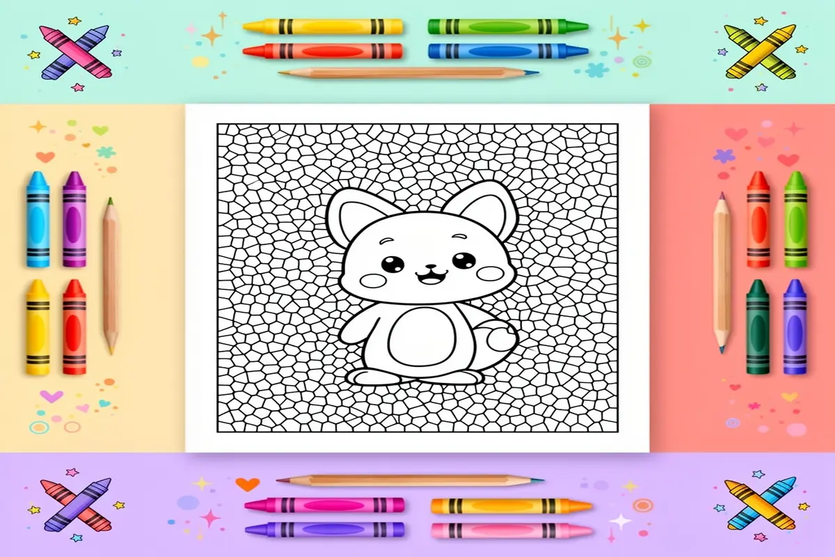 mosaic coloring pages for kids - Free Printable Coloring Page