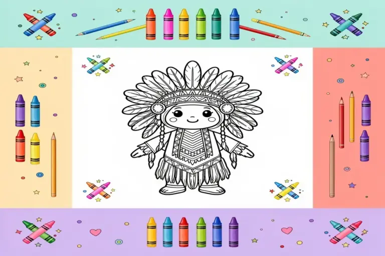 native american coloring pages for kids - Free Printable Coloring Page