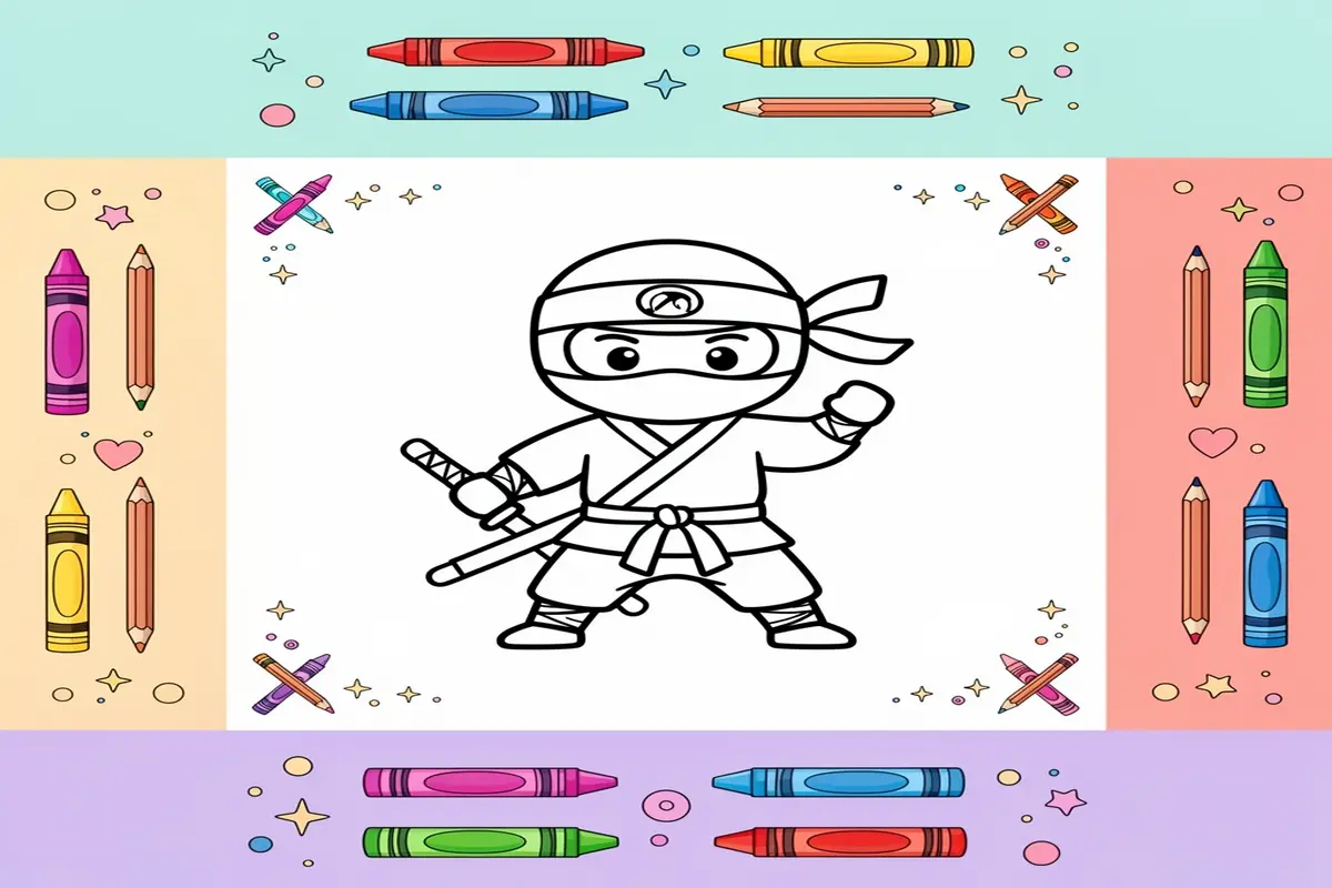 ninja coloring pages for kids - Free Printable Coloring Page