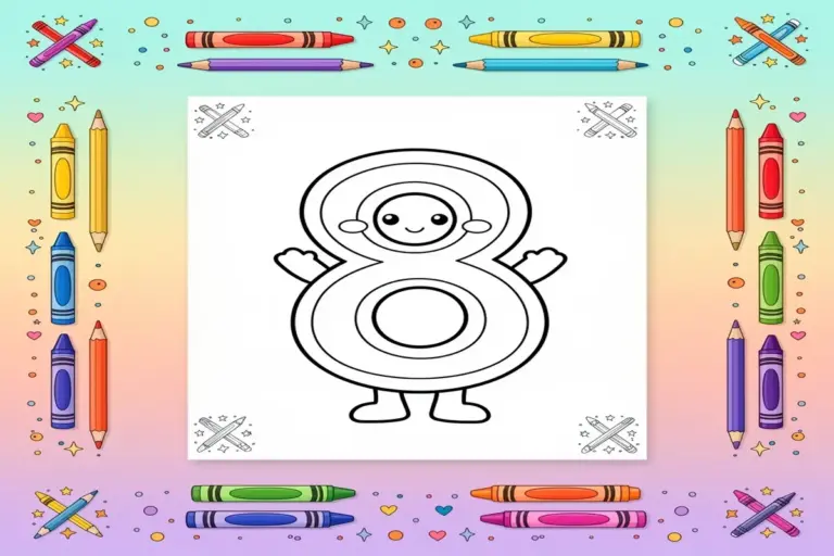 number coloring pages for kids - Free Printable Coloring Page