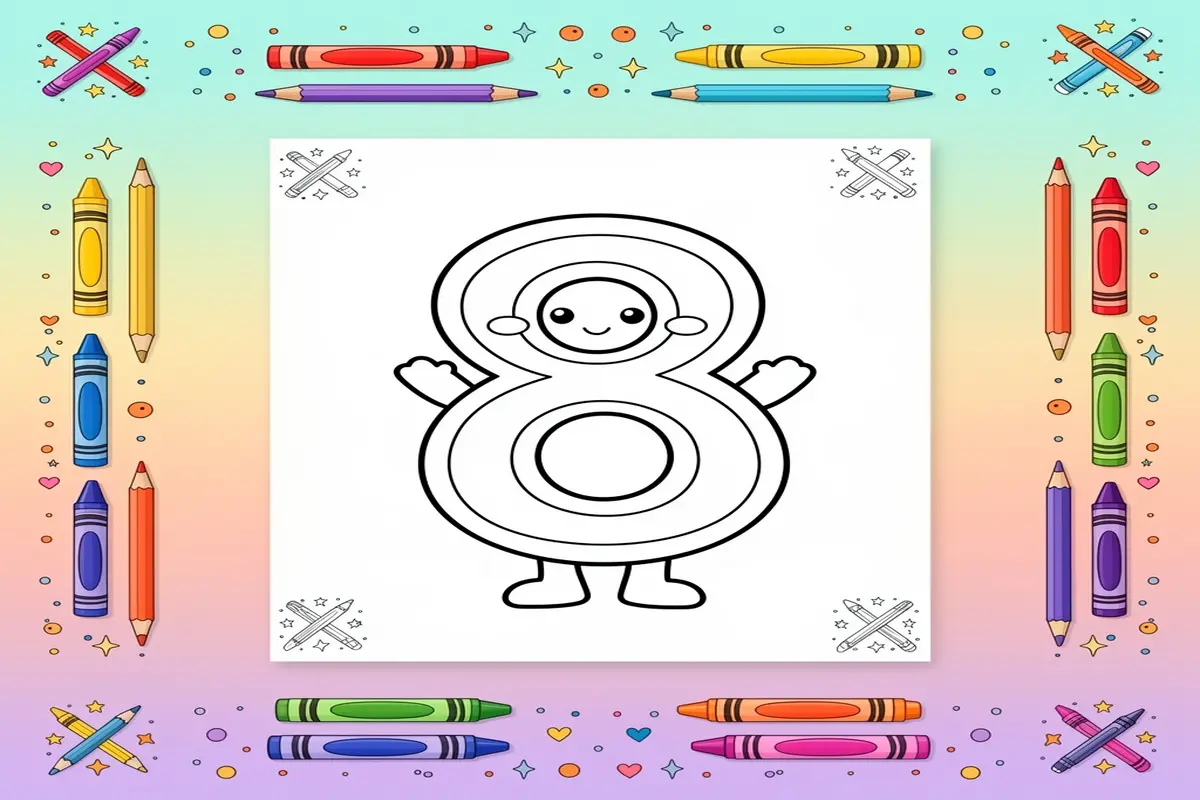 number coloring pages for kids - Free Printable Coloring Page