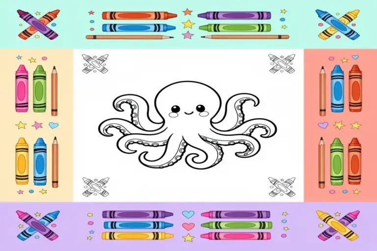 octopus coloring pages for kids - Free Printable Coloring Page