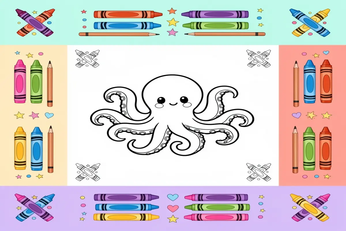 octopus coloring pages for kids - Free Printable Coloring Page