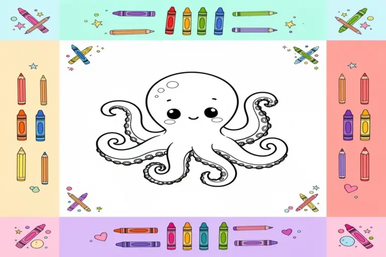 octopus coloring pages for kids - Free Printable Coloring Page