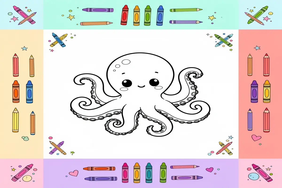 octopus coloring pages for kids - Free Printable Coloring Page